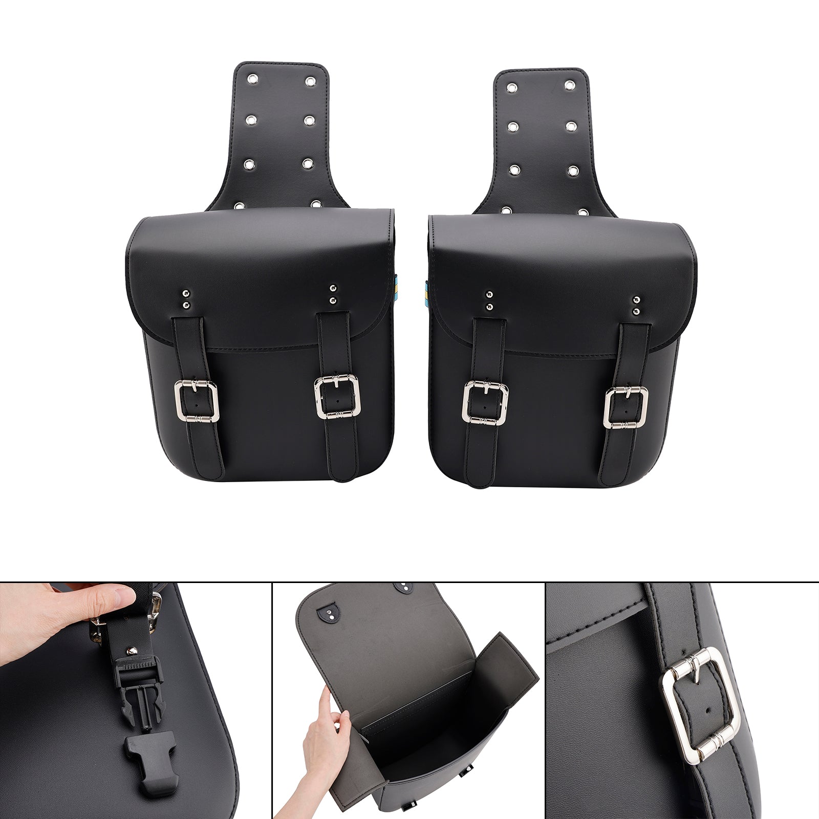 Tail Bag Side Saddlebag Tail Bag Luggage Pouch Storage Black 18L For Motorbike