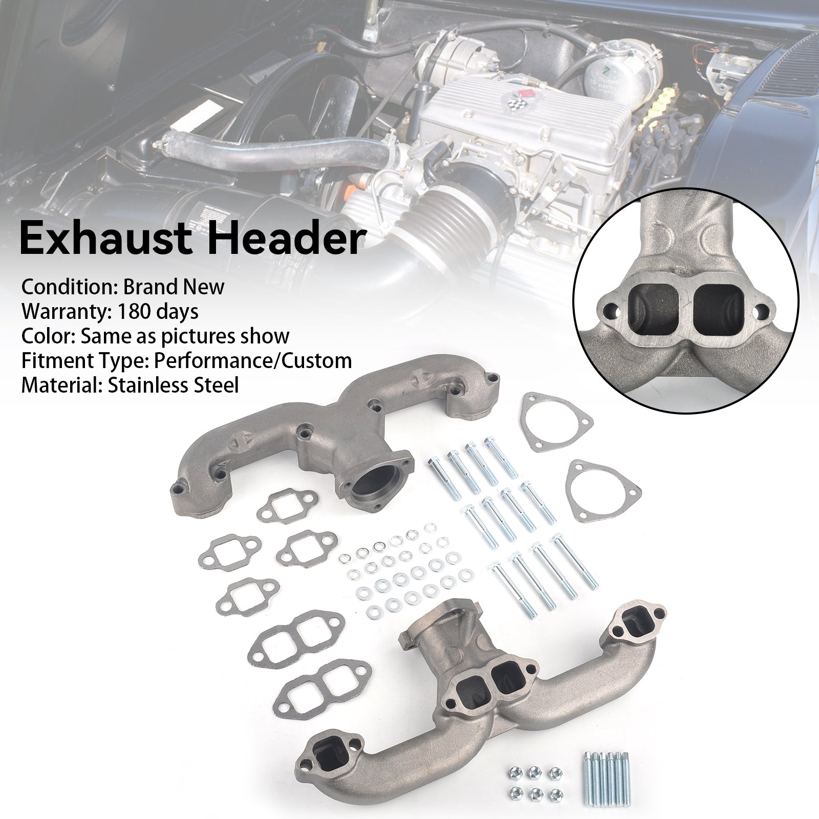 Cast Iron Exhaust Header Manifold Fit Chevy Small Block SBC 283 305 327 1962-1963