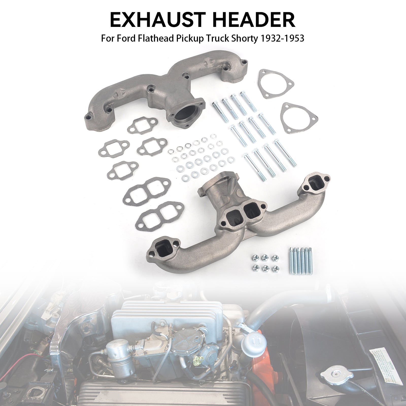 Cast Iron Exhaust Header Manifold Fit Chevy Small Block SBC 283 305 327 1962-1963