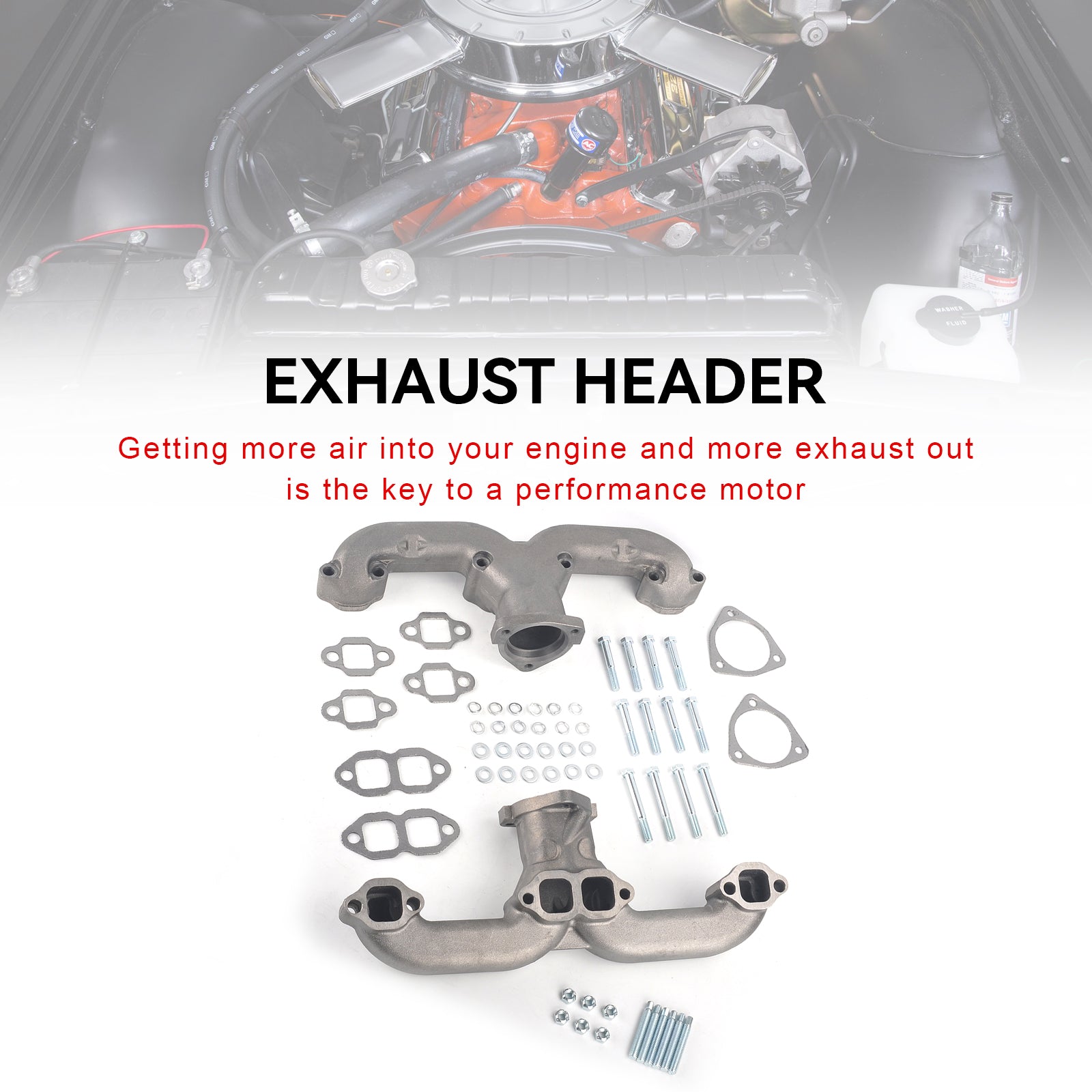 Cast Iron Exhaust Header Manifold Fit Chevy Small Block SBC 283 305 327 1962-1963