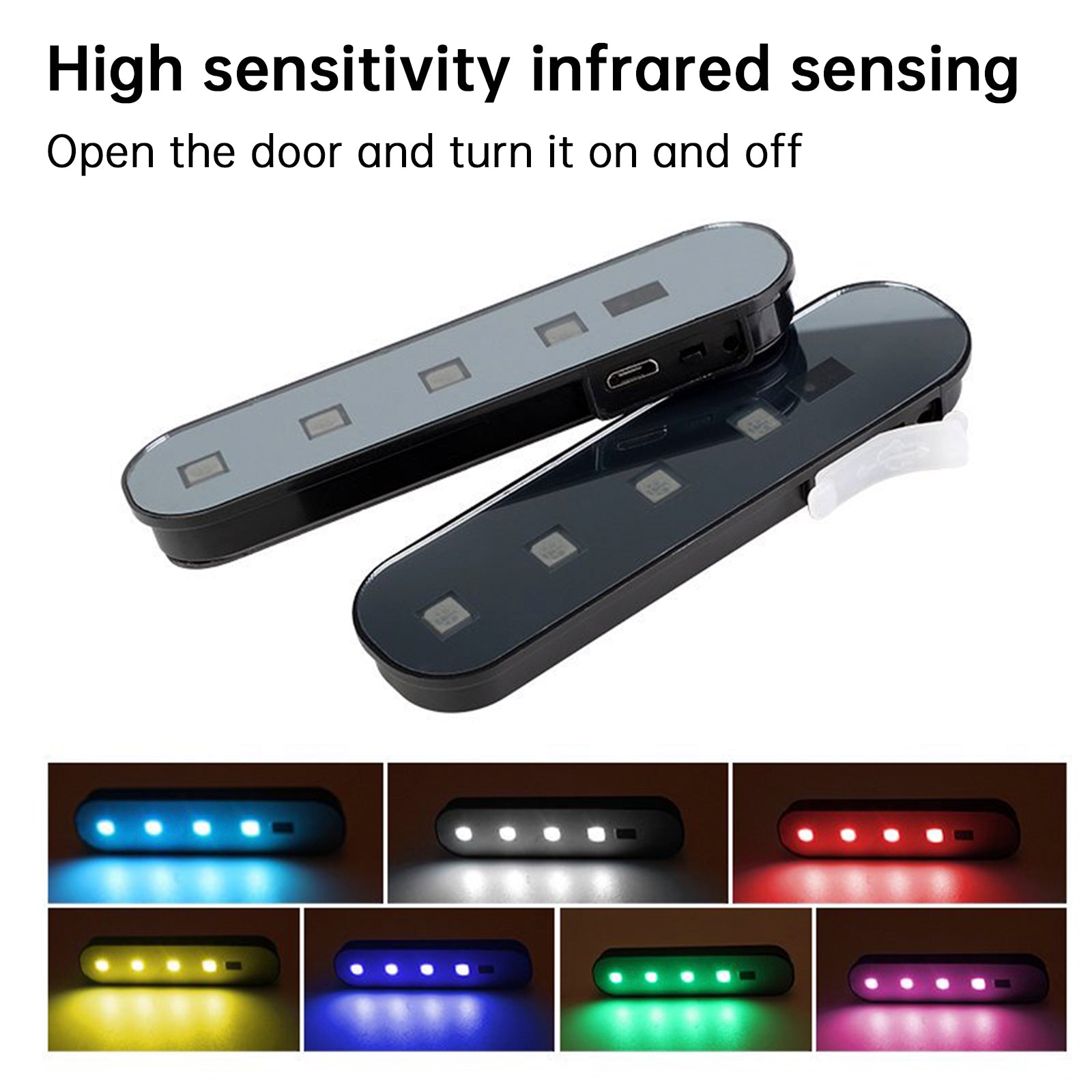 4Pcs Car Door Decoration Safety Light Warning Flashing Automatic Sensing Light