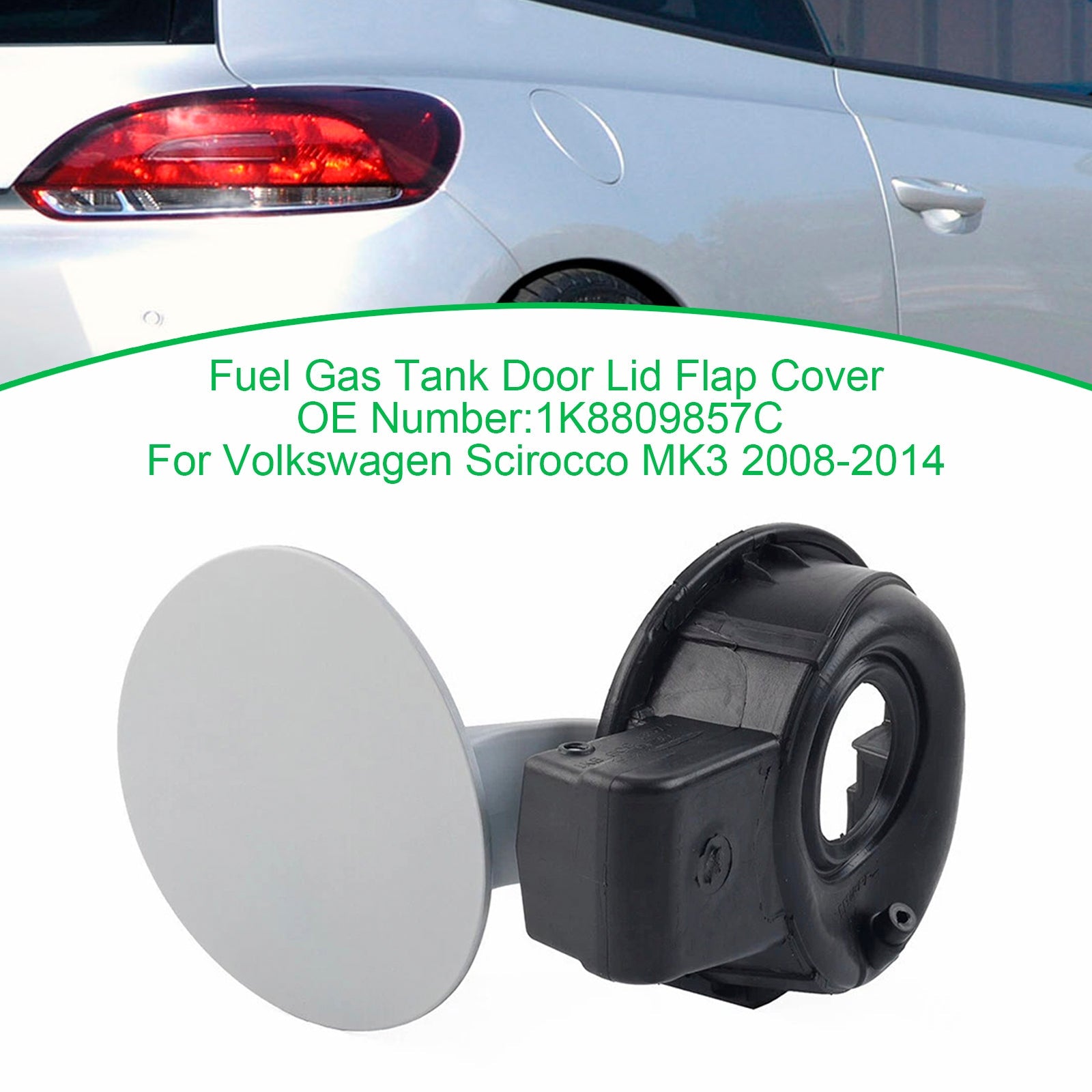Fuel Gas Tank Filler Door Lid Cover 1K8809857C For VW Scirocco MK3 2008-2014