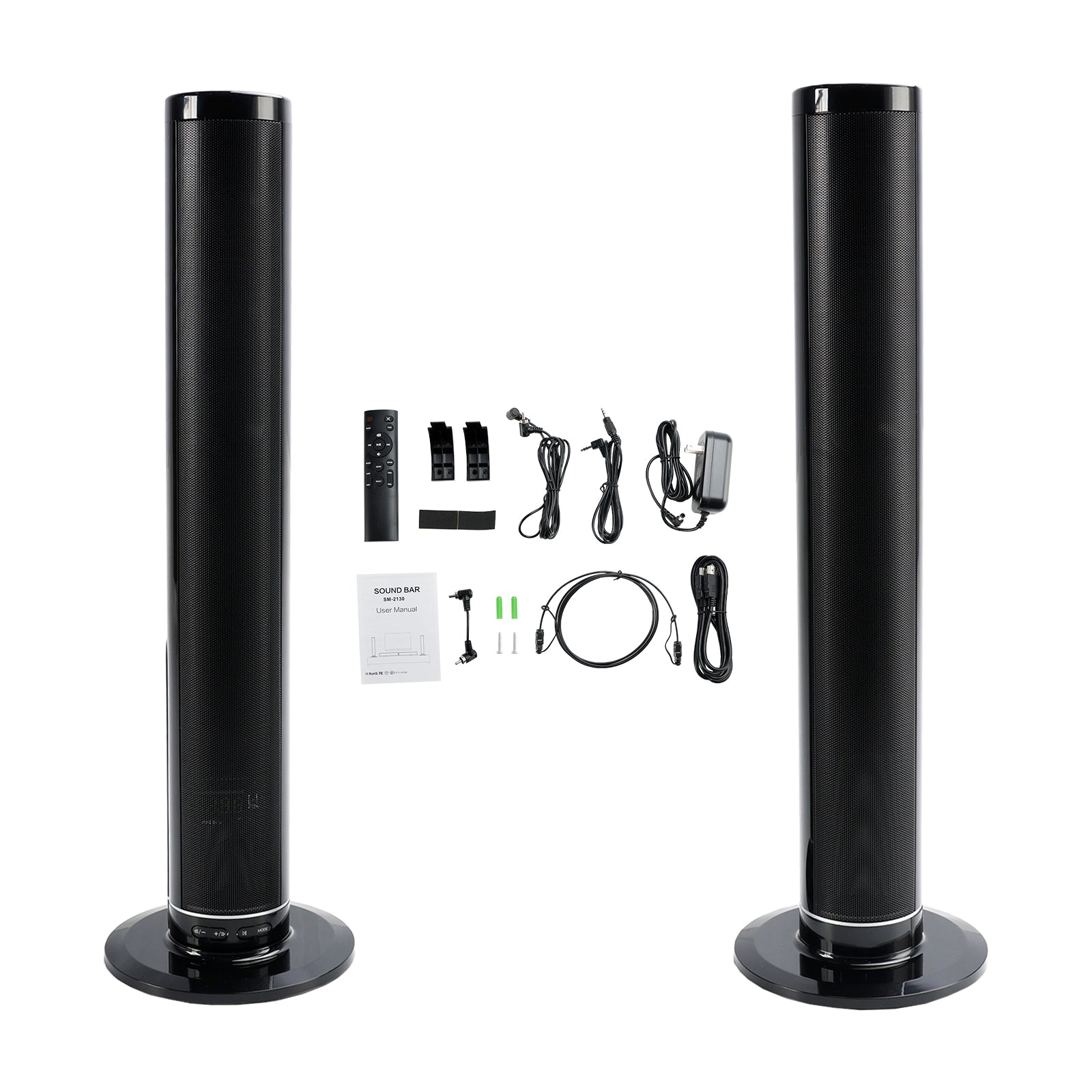 Detachable Surround Sound Bar Wireless Subwoofer 2 Speaker System Home Theater