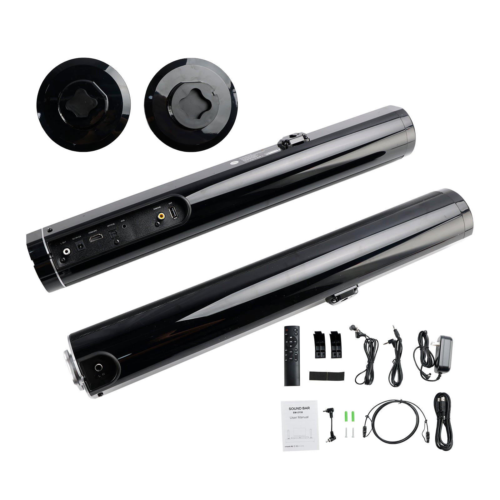 Detachable Surround Sound Bar Wireless Subwoofer 2 Speaker System Home Theater