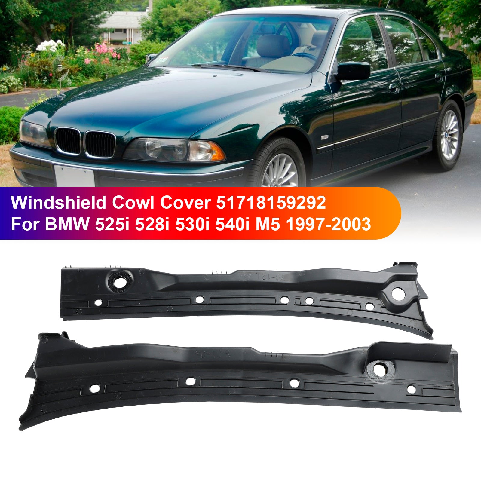 Windshield Cowl Cover 51718159292 For BMW 525i 528i 530i 540i M5 1997-2003