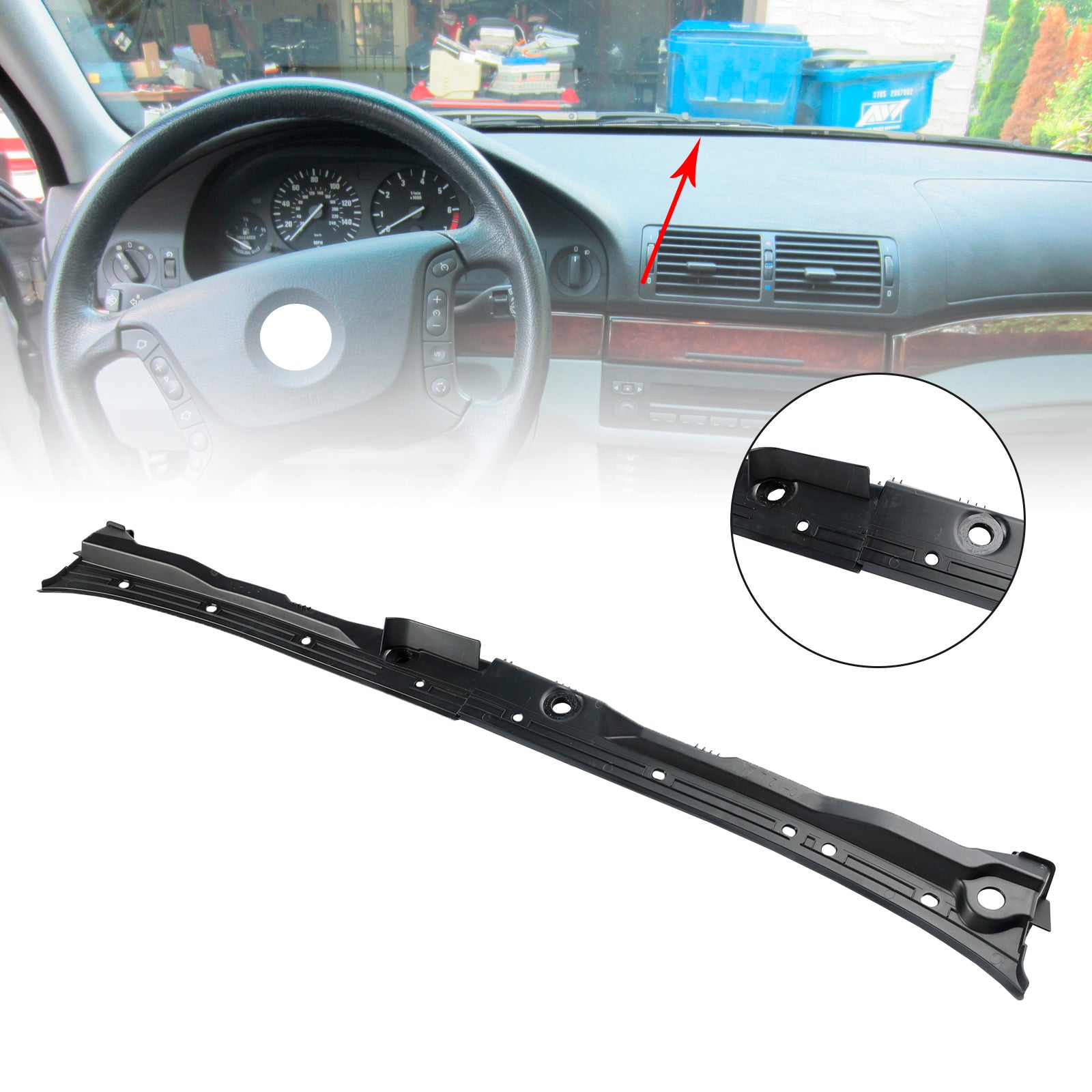 Windshield Cowl Cover 51718159292 For BMW 525i 528i 530i 540i M5 1997-2003