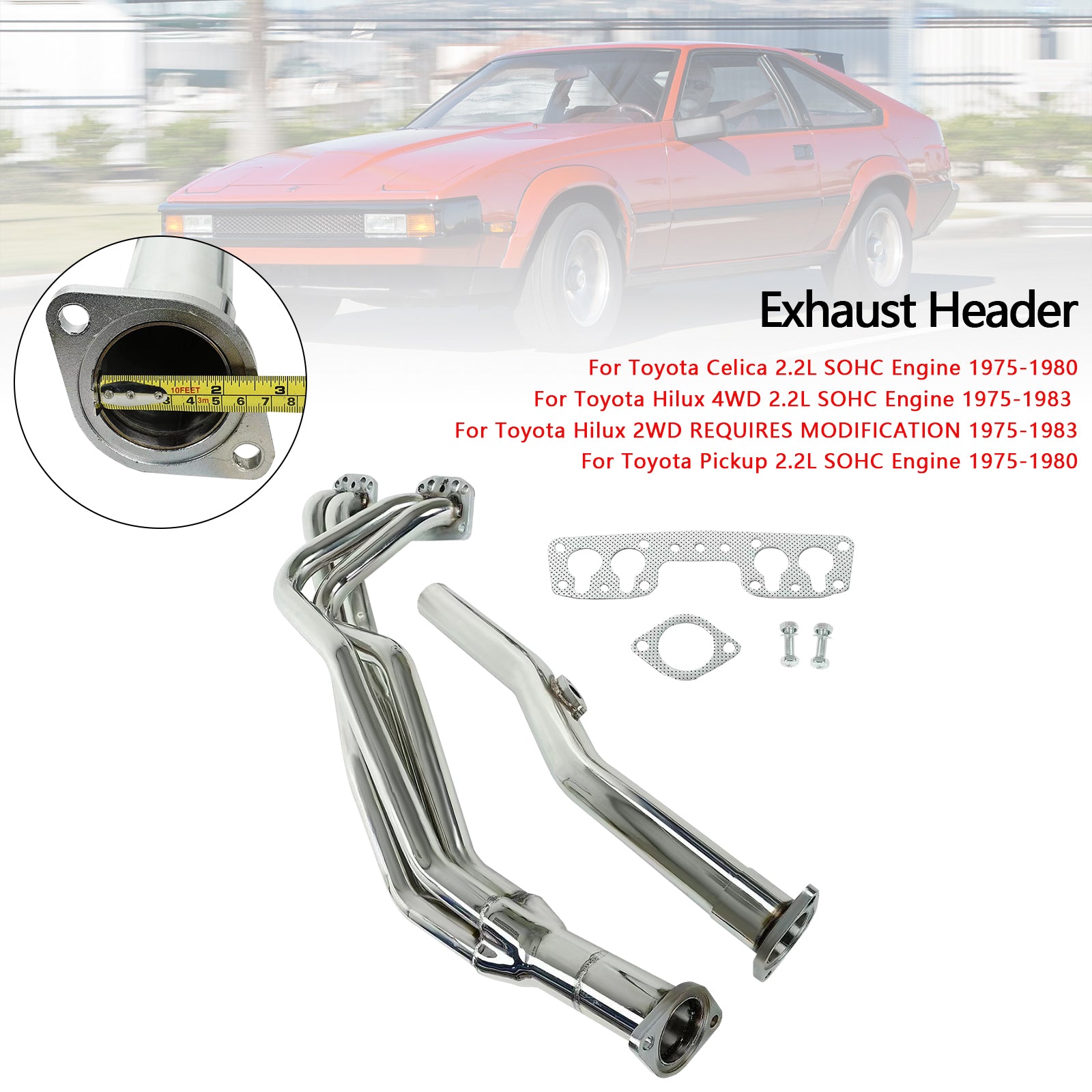 Exhaust Manifold Header fit Toyota Celica Pickup 2.2L 1975-1980 fit Hilux 75-83