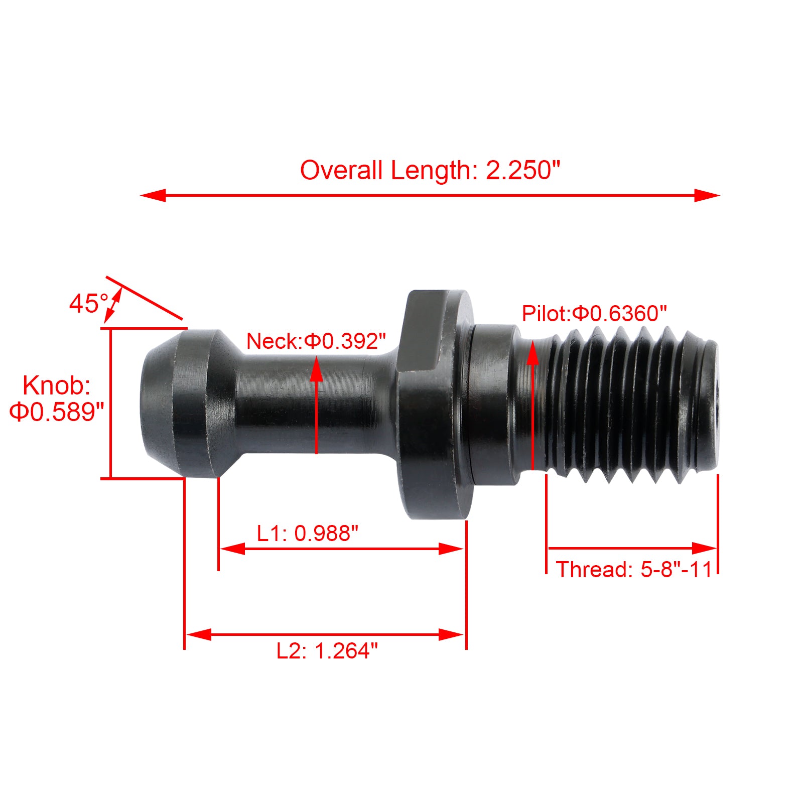 10 قطعة CAT40 45 درجة مقبض سحب مسمار الاحتفاظ يناسب أي Haas CAT40 CNC أسود