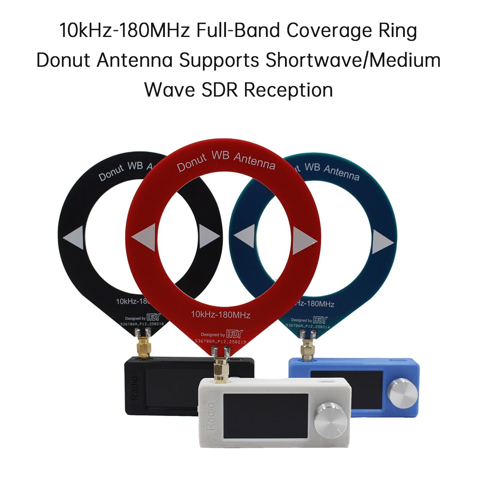10kHz-180MHz Full-Band Coverage Ring Donut Antenna Shortwave/Medium Wave SDR