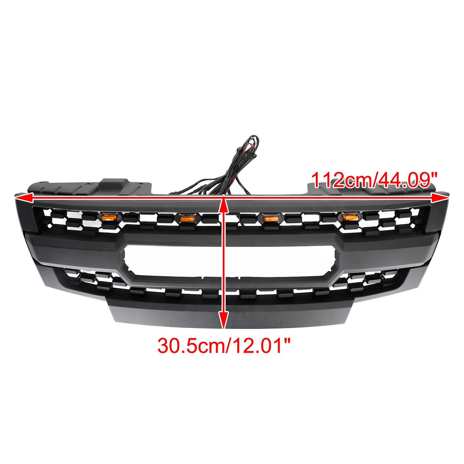 Black Front Bumper Grille Grill Fit Nissan Frontier 2009-2019 W/ Led Lights