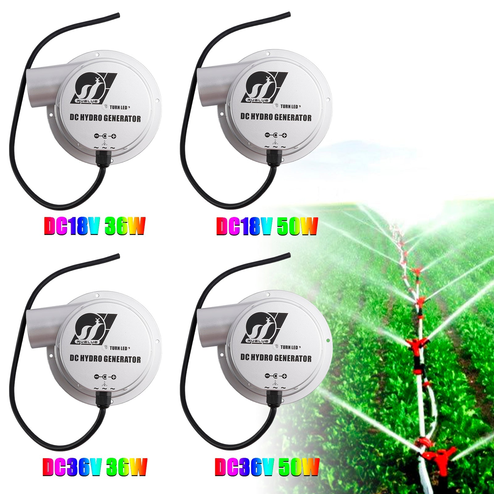 Water Flow Turbine Hydroelectric Generator DC18V/36V 36W/50W AC Power Generation