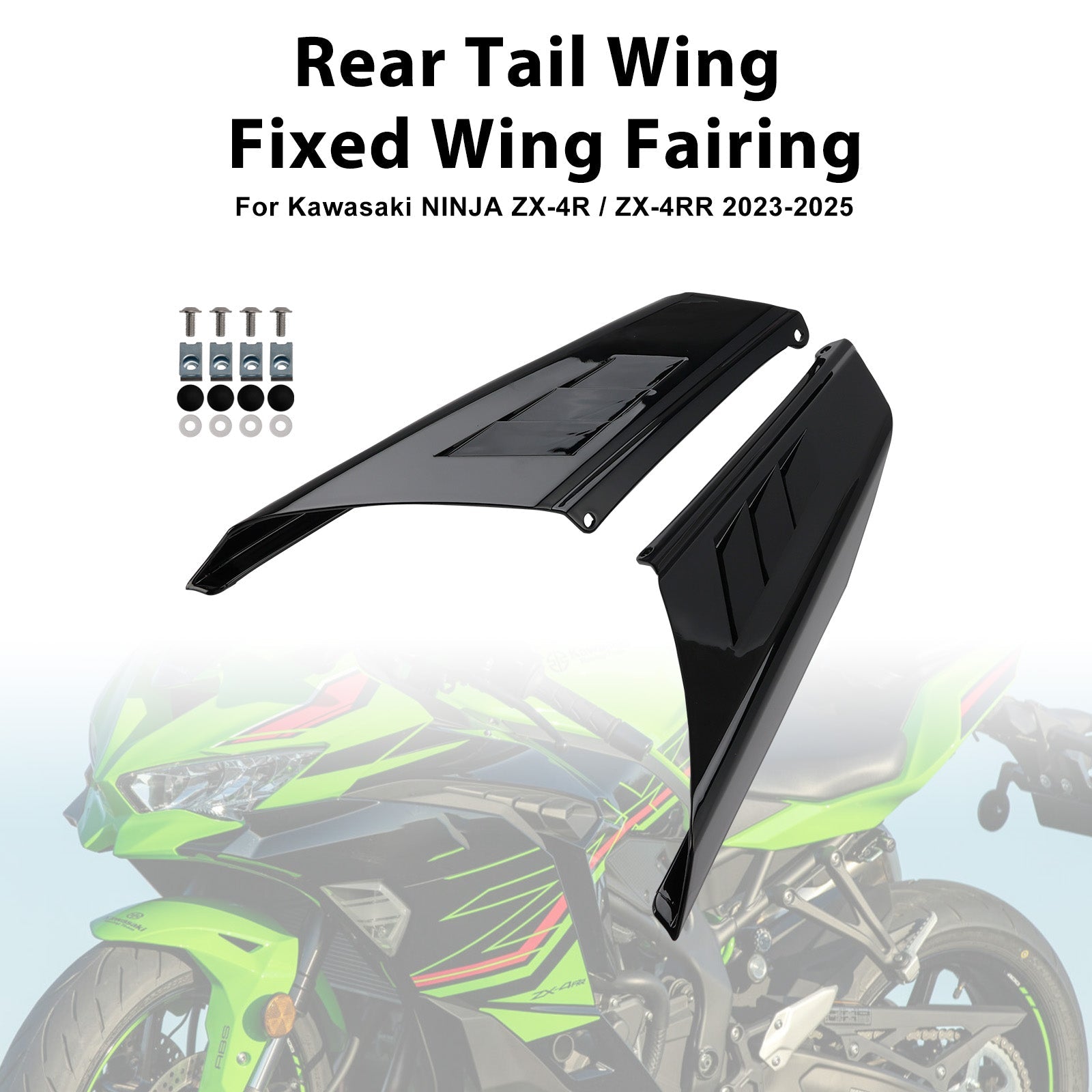 2023-2025 Kawasaki NINJA ZX-4R ZX-4RR Rear Tail Wing Fixed Wing Fairing