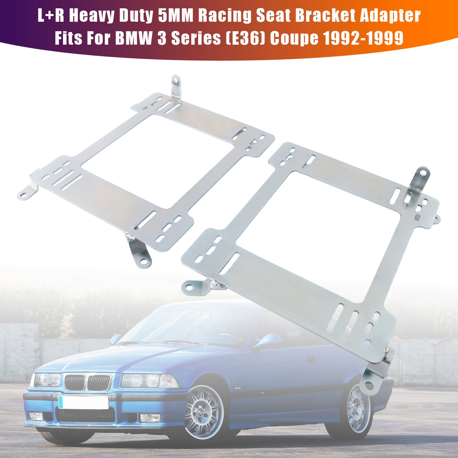 L+R Heavy Duty 5MM Racing Seat Bracket Adapter Fits For BMW 3 Series (E36) Coupe 1992-1999