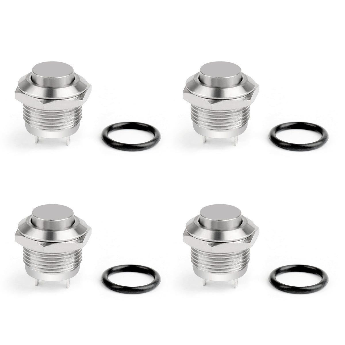 4Pcs Mini 2 Pin 12mm Metal Push Button Momentary Switch Waterproof High Round