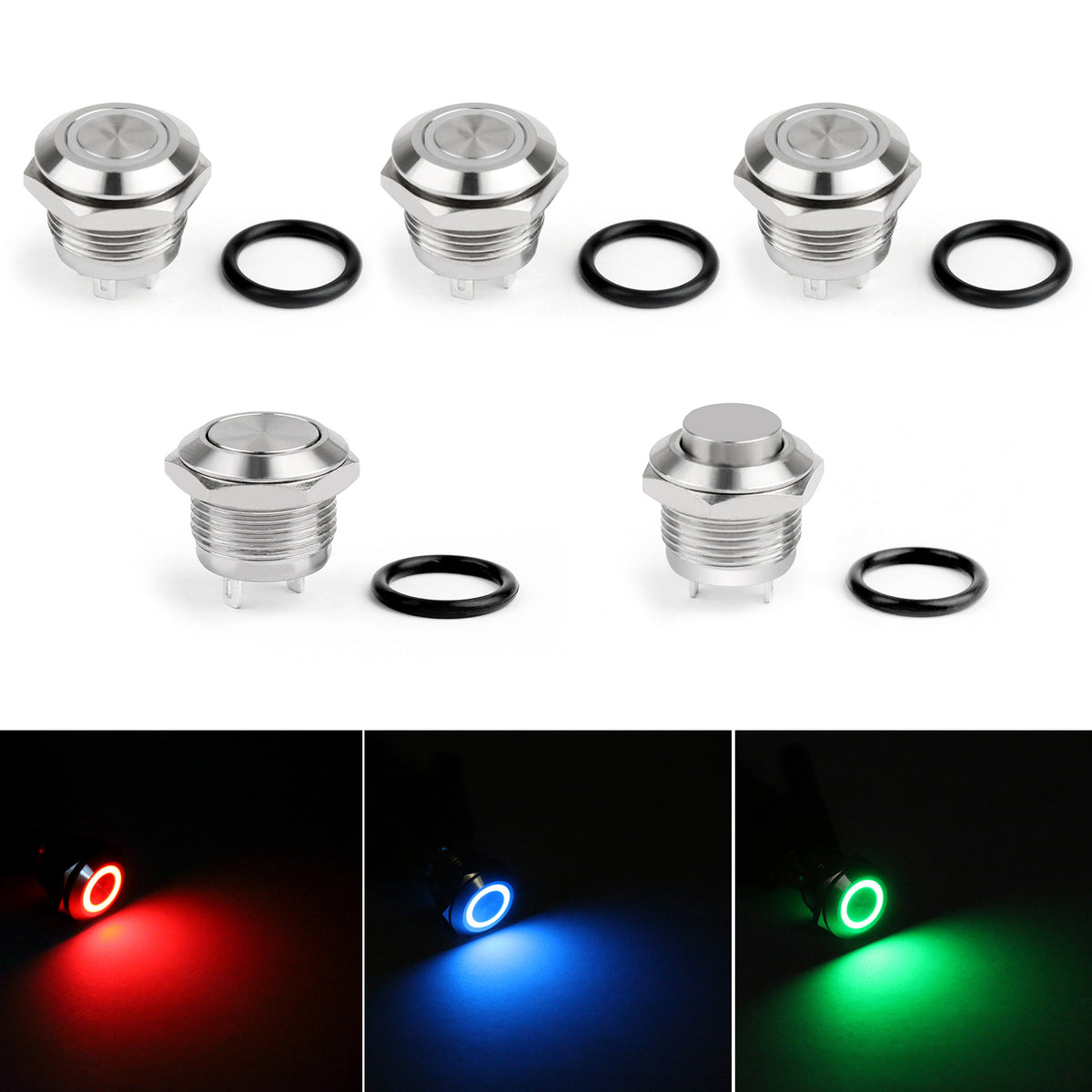 4Pcs Mini 2 Pin 12mm Metal Push Button Momentary Switch Waterproof High Round