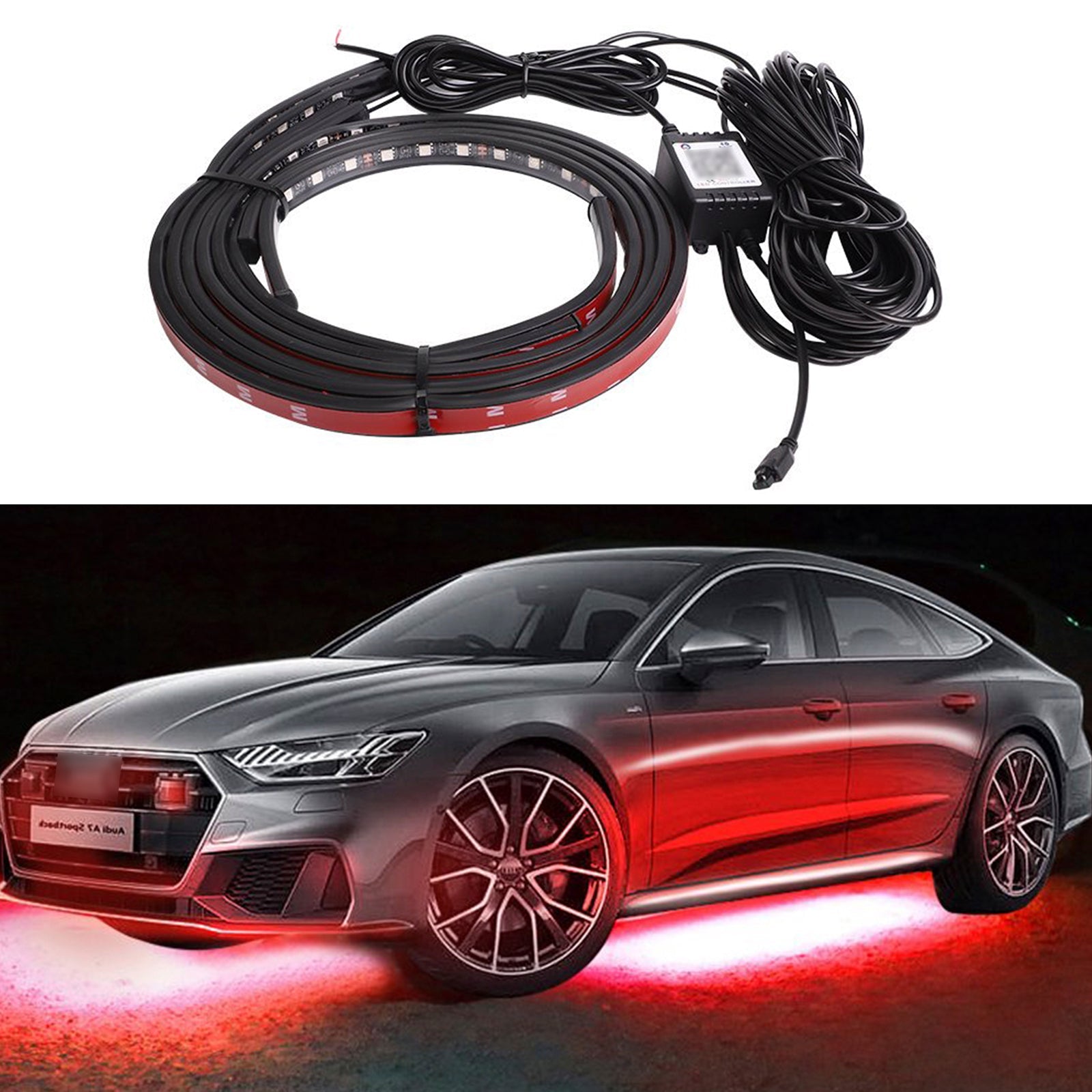 4Pcs LED Chassis Light Modified With Fantasy Ambient Light APP+Remote Control 60cm*2+90cm*2