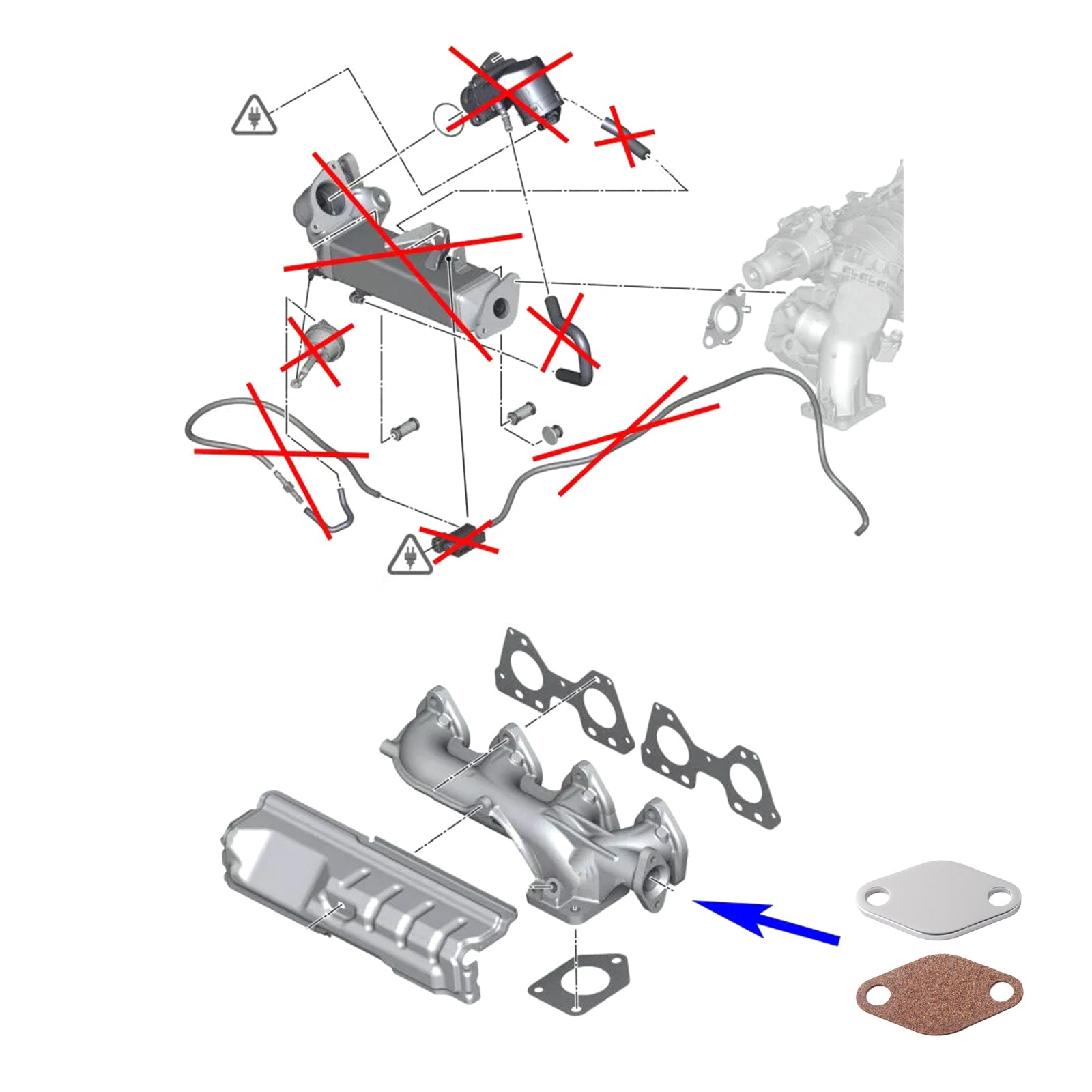 EGR Cooler Gasket Repair Replace kit for BMW N47N N47S1 2.0 D E90 91 92 F30 31