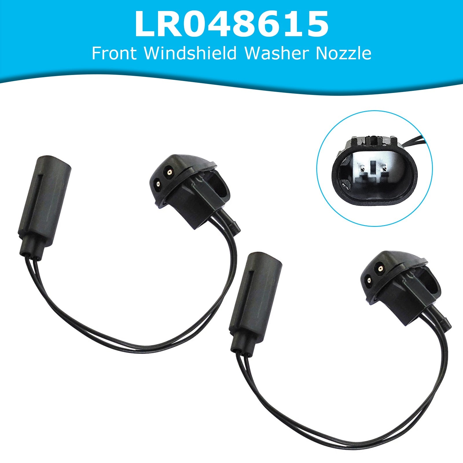 2x Front Windshield Washer Nozzle for Range Rover Sport Discovery LR048615