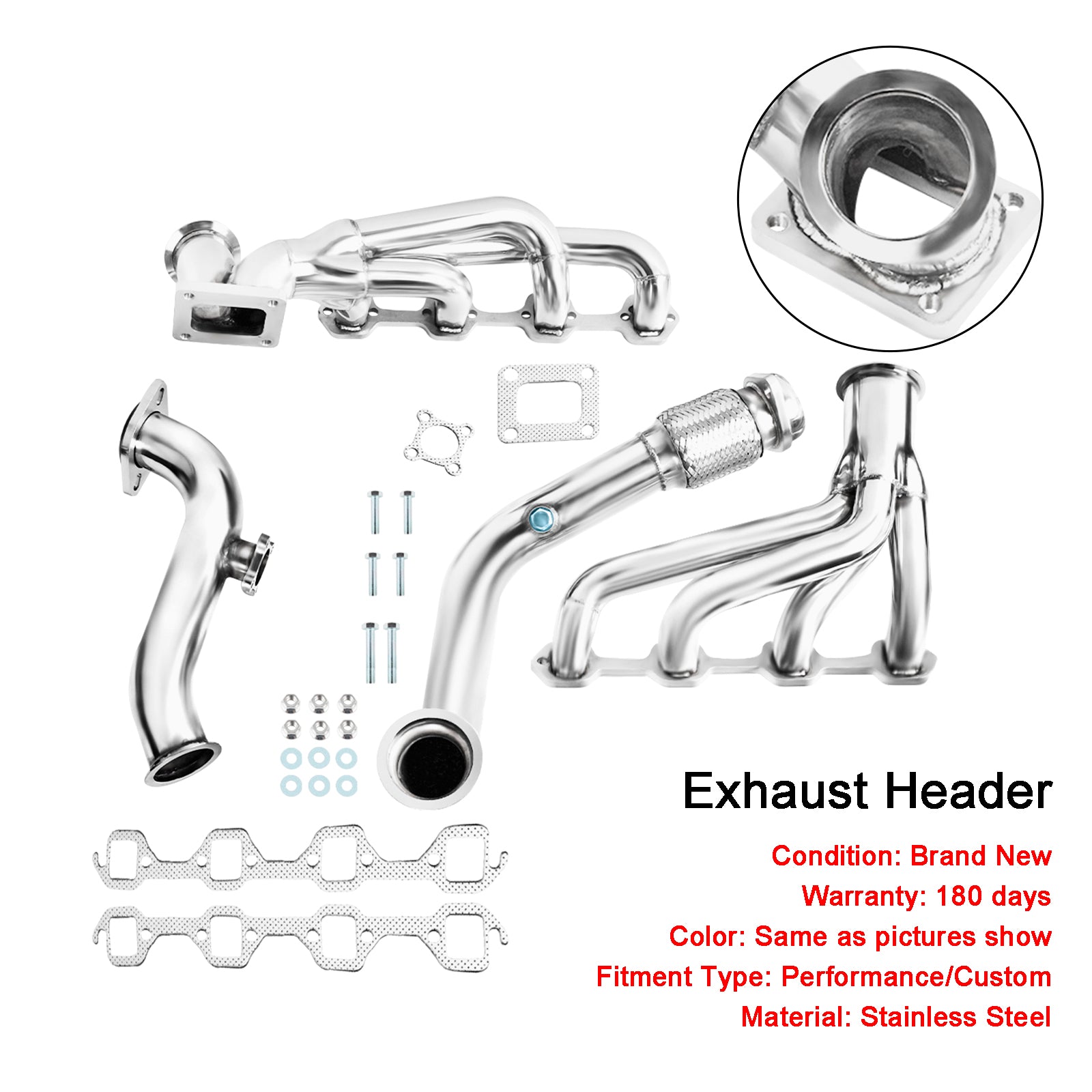 Exhaust Header Manifold Fit Ford Mustang 5.0L V8 T4 Racing Turbo 1979 & 1982-1993