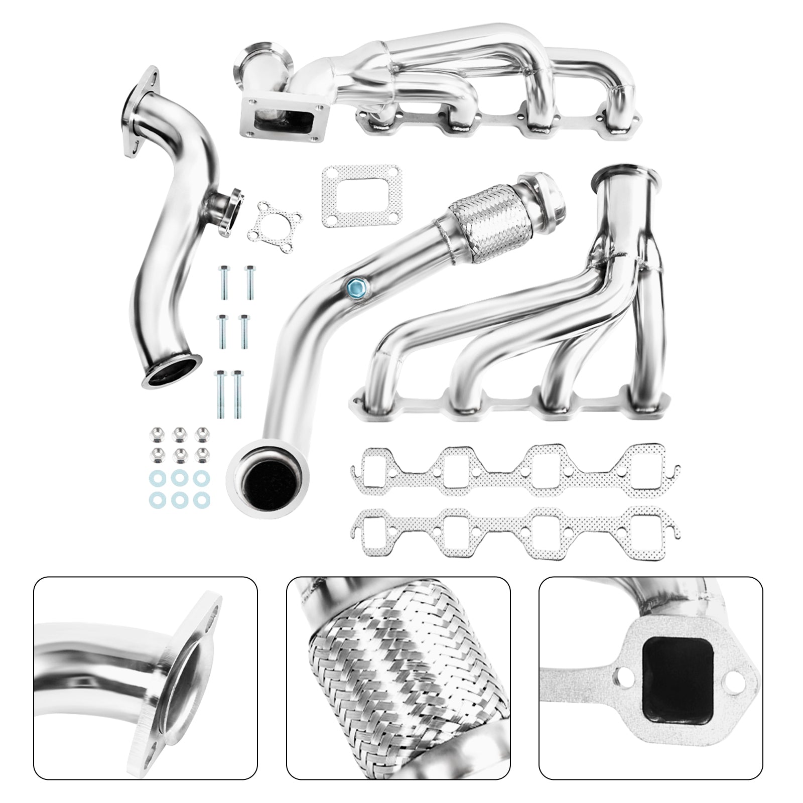 Exhaust Header Manifold Fit Ford Mustang 5.0L V8 T4 Racing Turbo 1979 & 1982-1993