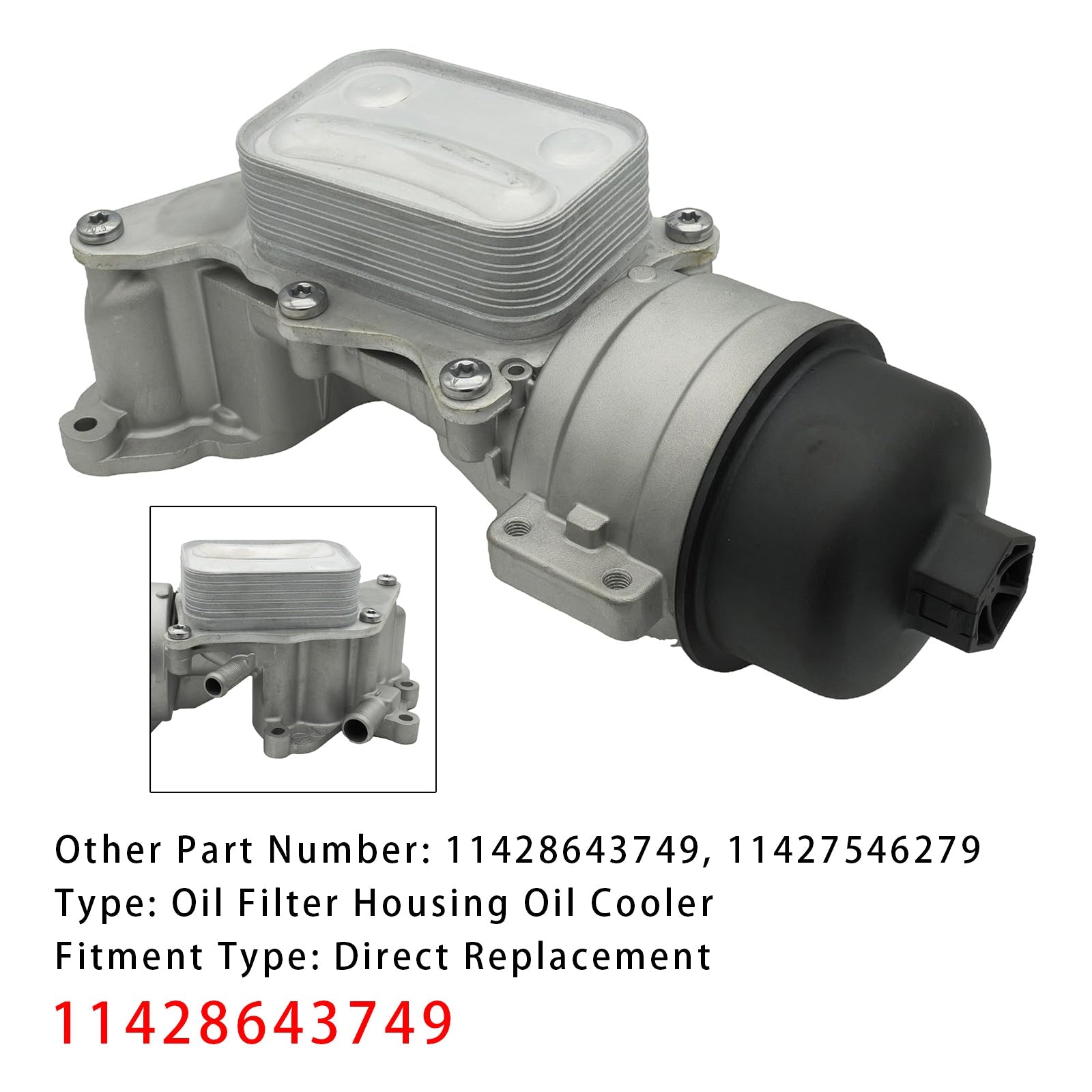 2007-2012 Mini Cooper 1.6L L4 Engine Oil Filter Housing 11428643749