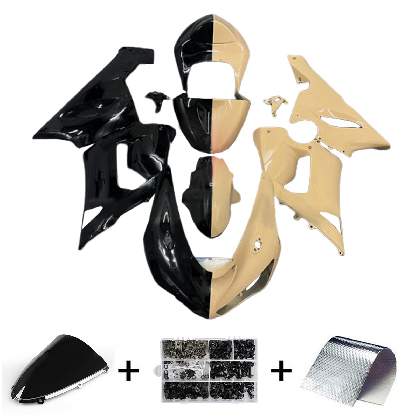 Injection Fairing Kit Bodywork Plastic ABS fit For Kawasaki ZX6R 636 2005-2006