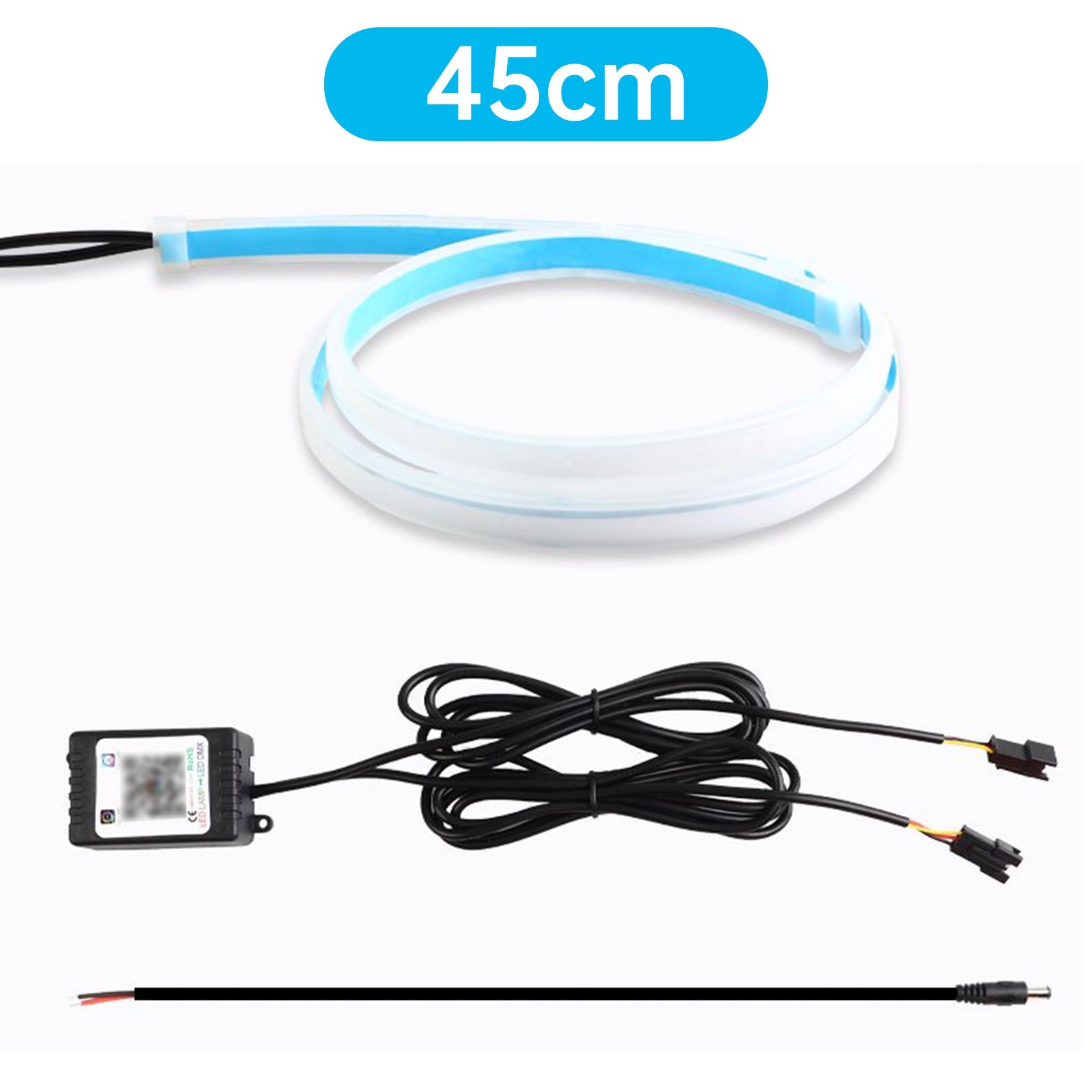 Ultra Thin Car LED Headlight Daytime Running Iridescent Light Eyebrow Strip With APP Controller 45cm