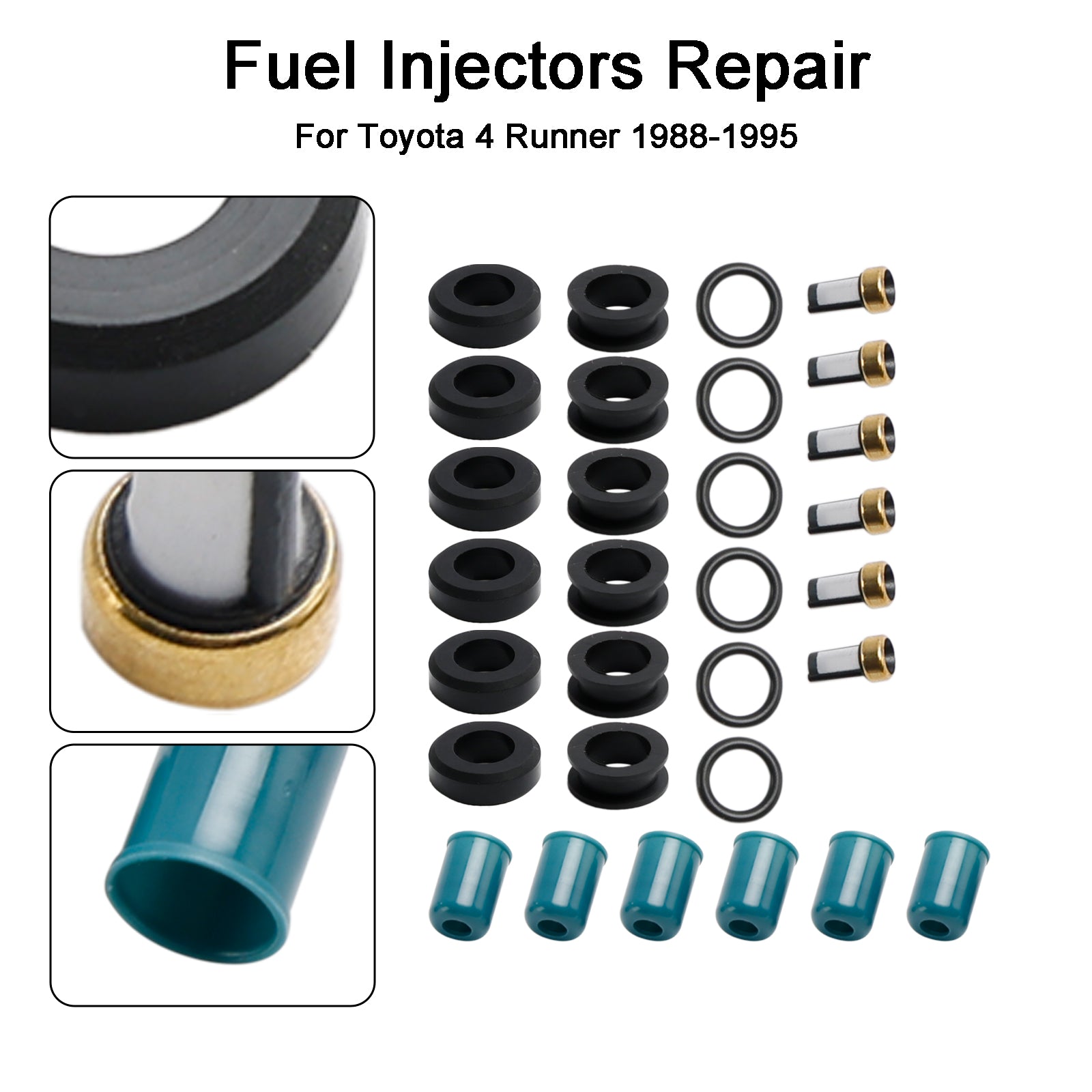 Fuel Injector Repair Seal Rebuild Kit Fit Toyota 3VZE 1988-1995 3.0L Truck