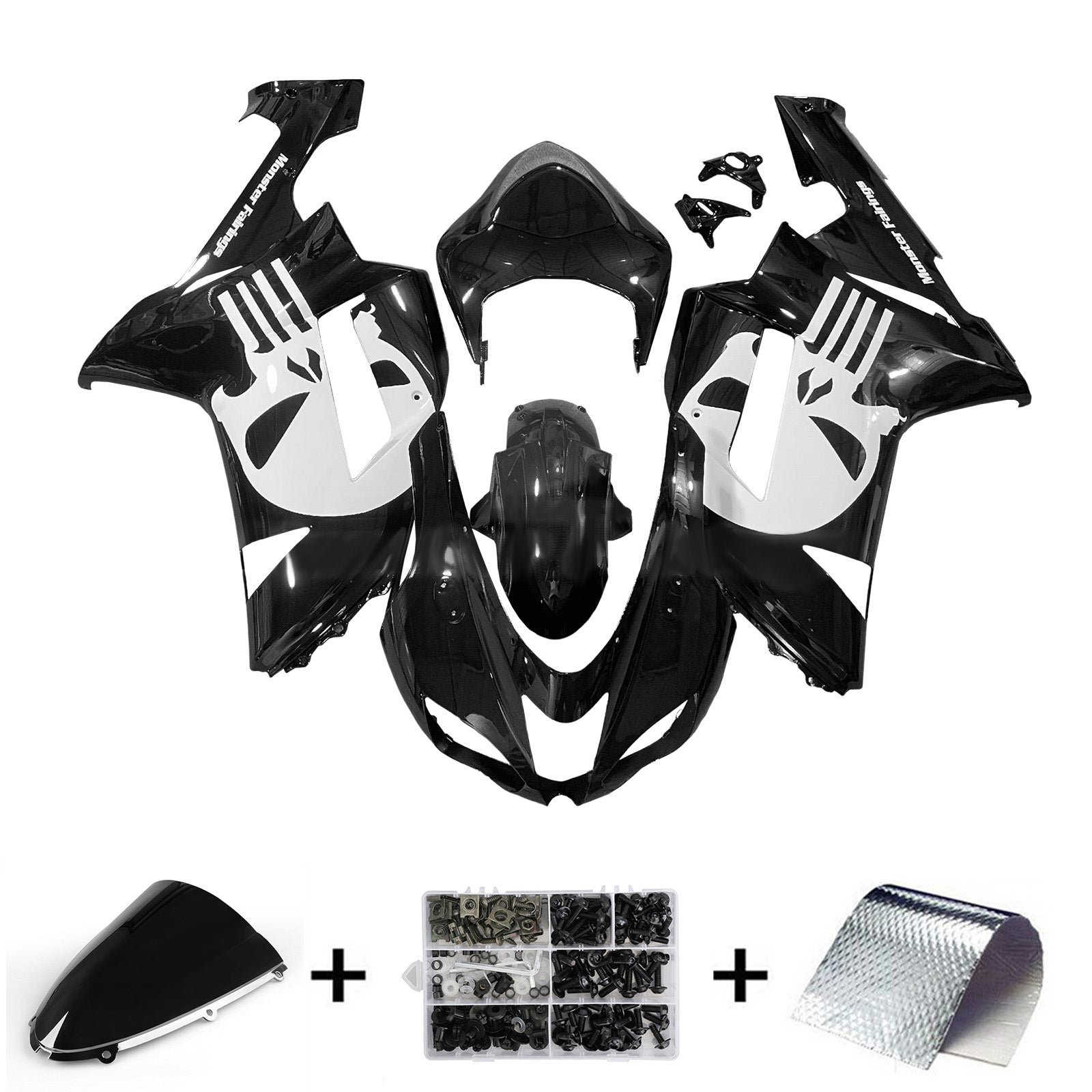 Injection Fairing Kit Bodywork Plastic ABS fit For Kawasaki ZX6R 636 2007-2008
