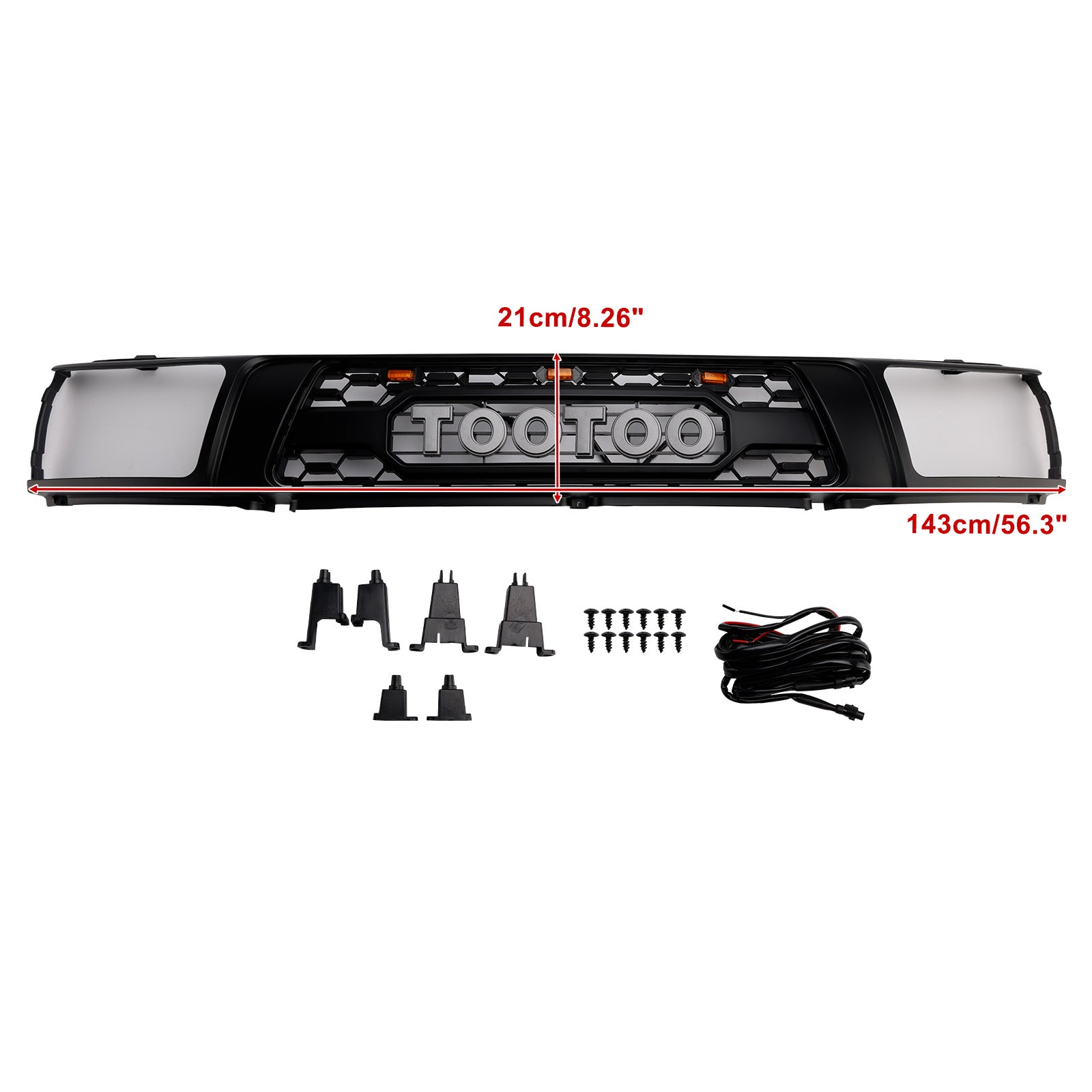 1992-1995 Toyota 4Runner With Led Matte Black Front Bumper Grill Grille