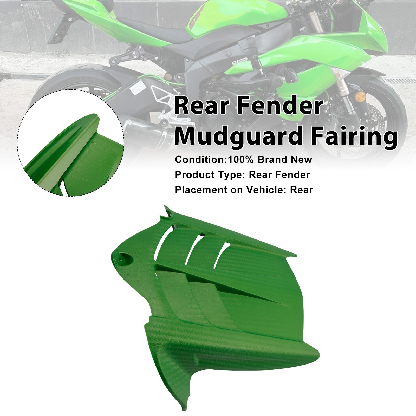 Rear Fender Mudguard Fairing For Kawasaki ZX-6R 636 2009-2025