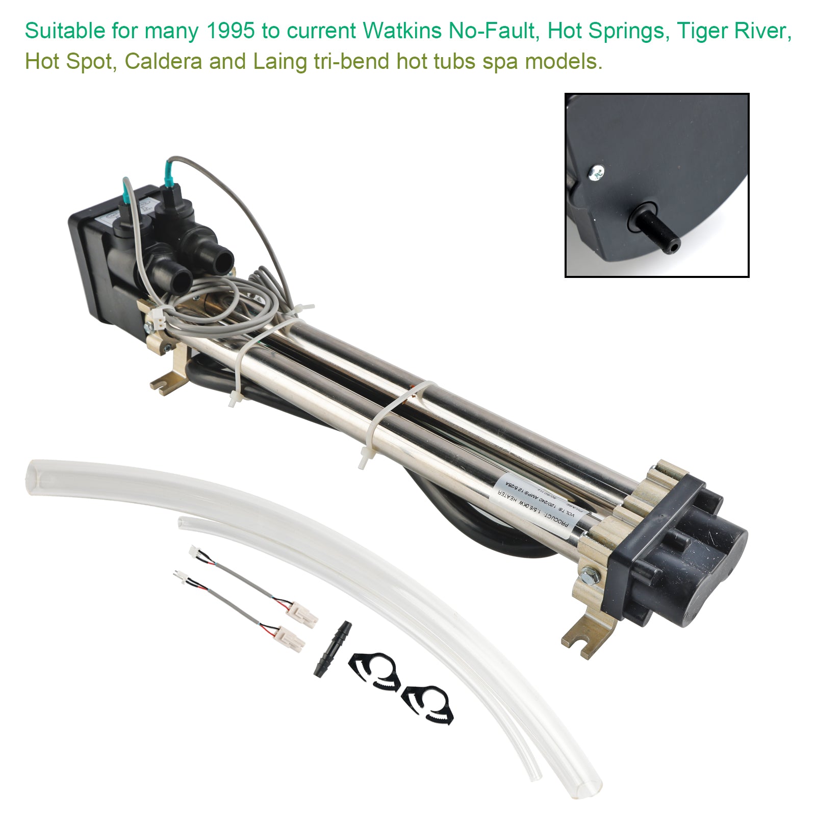 4KW Titanium No-Fault Spa Heater Assembly, Compatible with Watkins Hot Spring, Caldera & Tiger River, Replaces 73791/73039