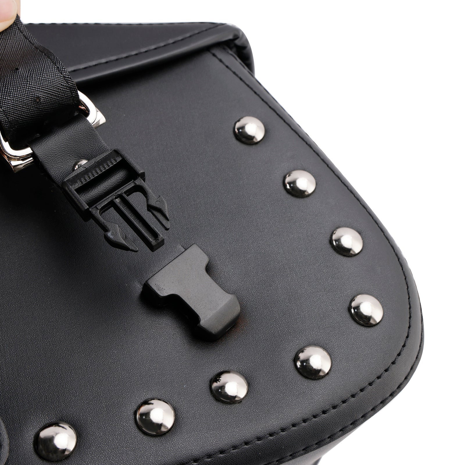 Universal Saddlebag Side Storage Tail Bag Pu Luggage Black 80L For Motorcycle