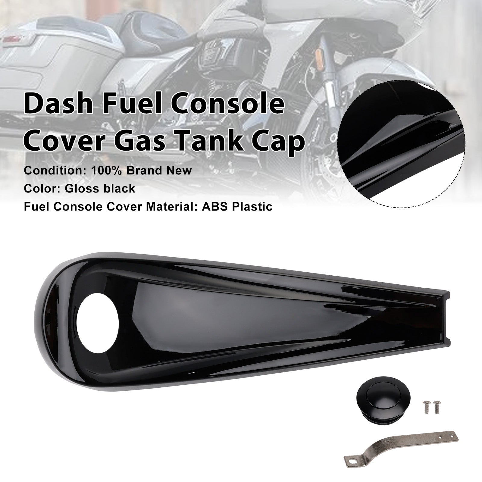 Dash Fuel Console Cover Gas Tank Cap For Touring Electra Road Glide 2008-2023