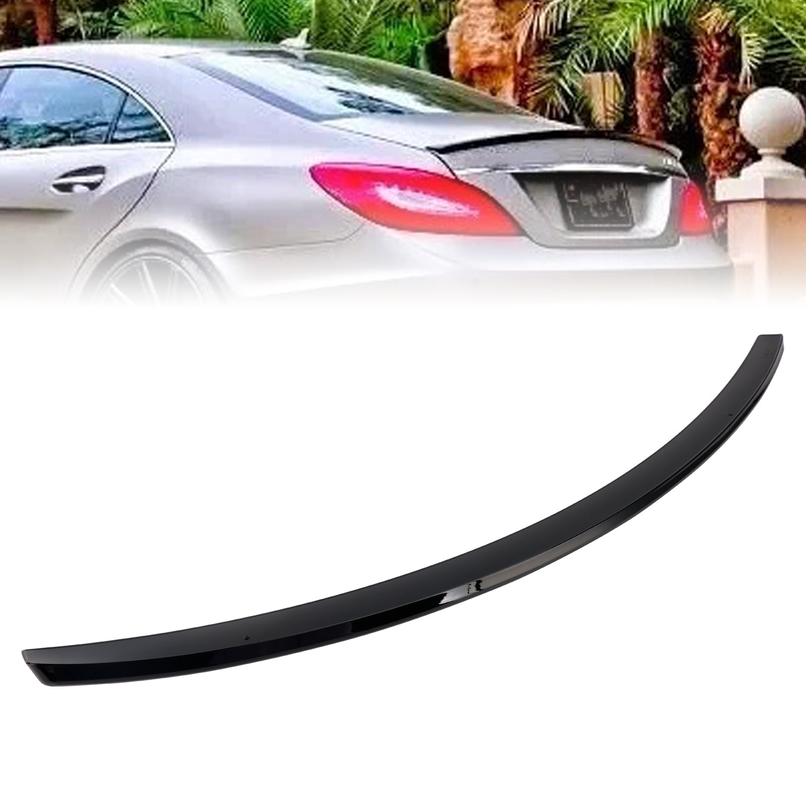 Gloss Black Rear Boot Spoiler For Mercedes-Benz CLS-Class W218 C218 2010-2018