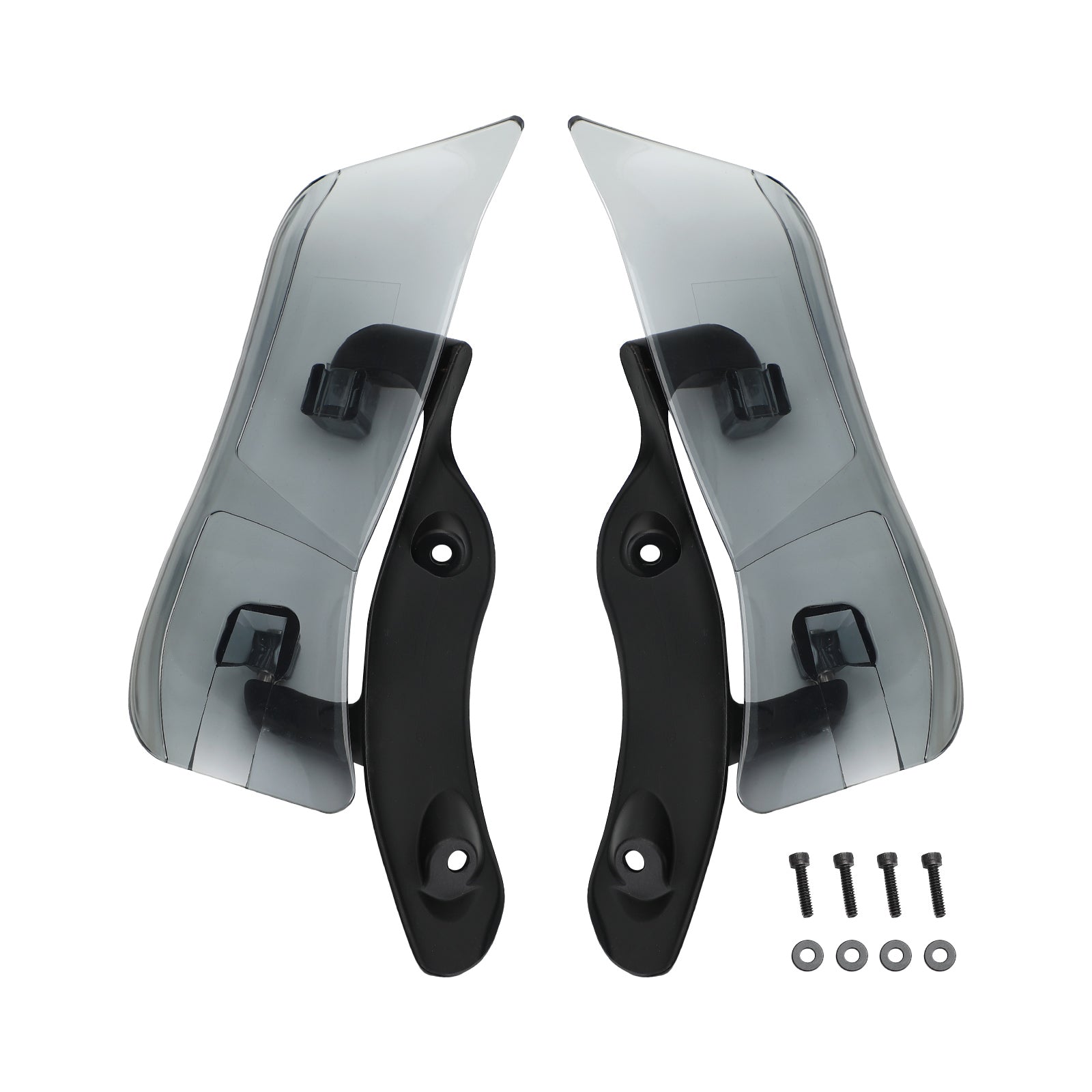 Adjustable Upper Fairing Side Wind Air Deflector For Road Glide 2015-2023 Generic Black Smoke