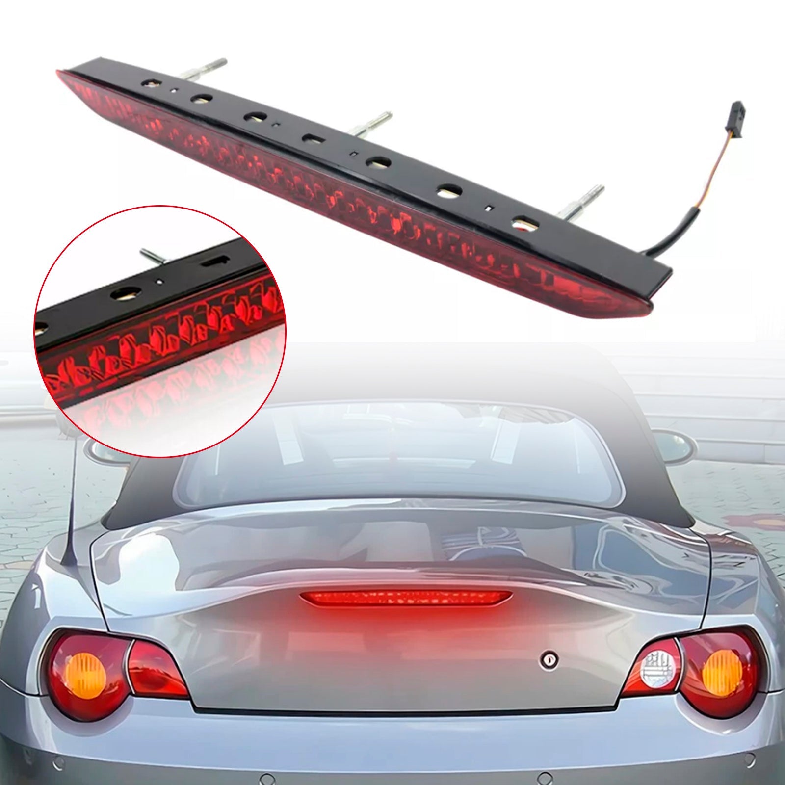 Red Third Brake Light Stop Light Trunk Tailgate Lamp For BMW Z4 E85 2002-2008