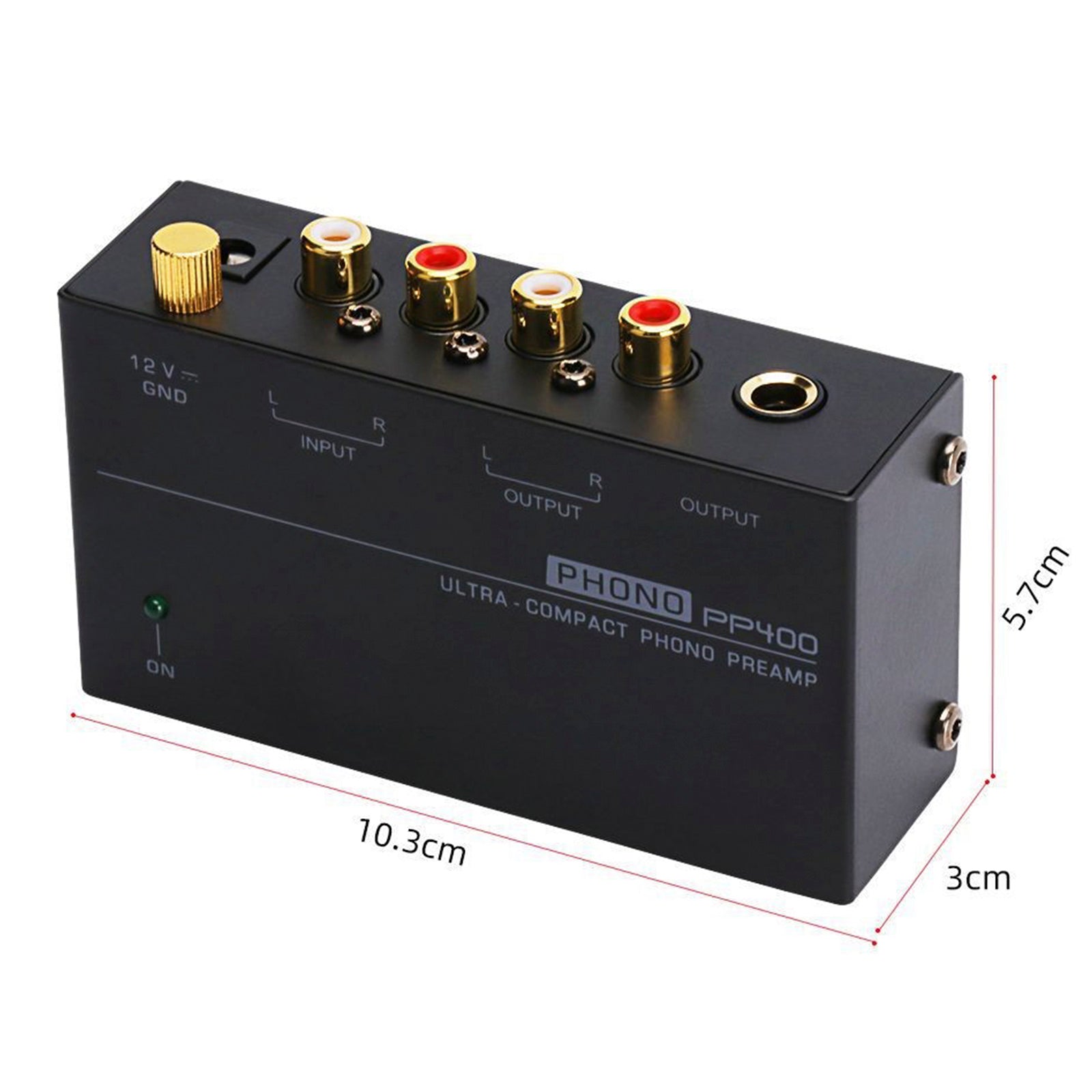 PP400 Ultra-Compact Phono Preamp Preamplifier With RCA 1/4Inch Support TRS Interfaces Preamplificador Phono Preamp