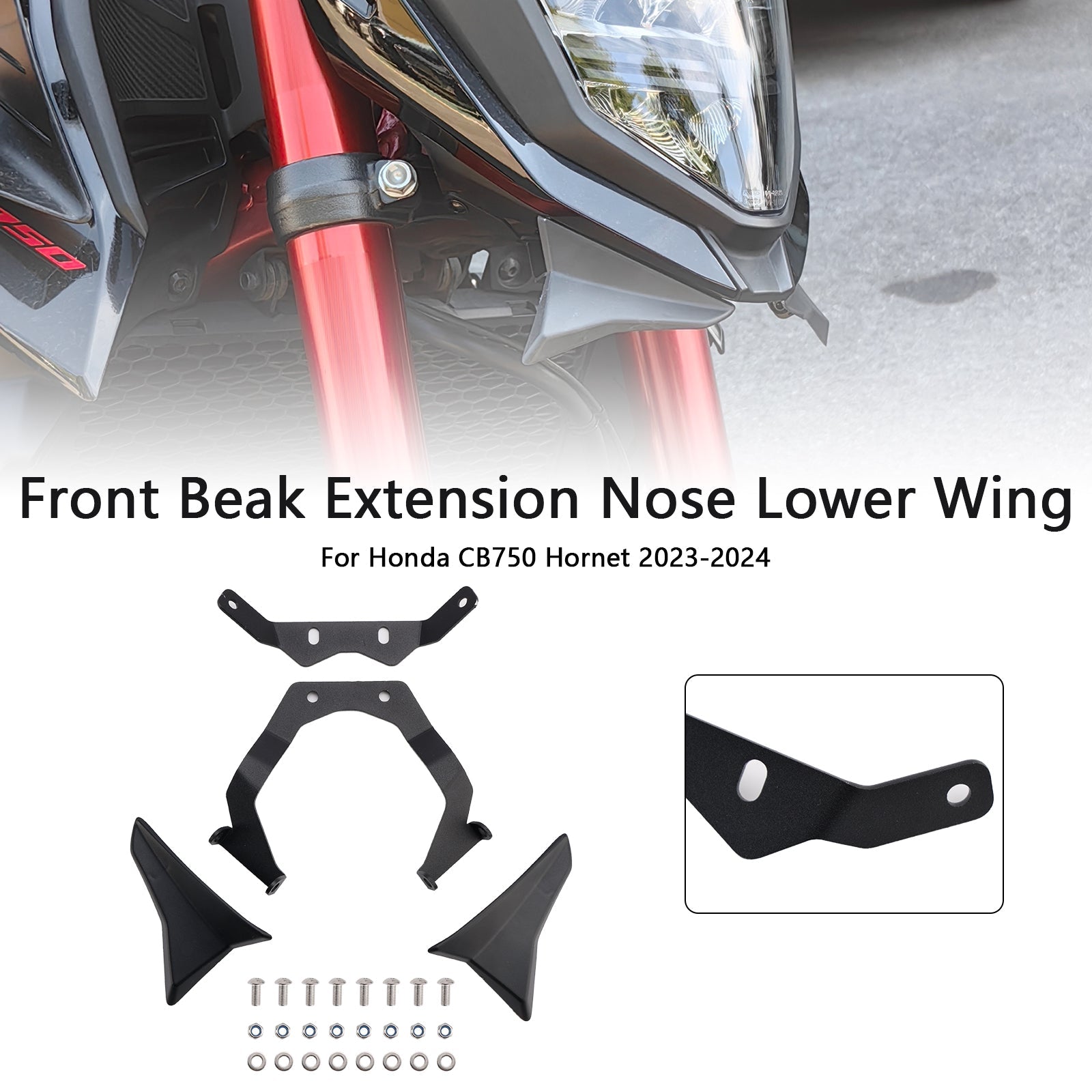 Front Beak Extension Nose Lower Wing For Honda CB750 Hornet 2023-2024