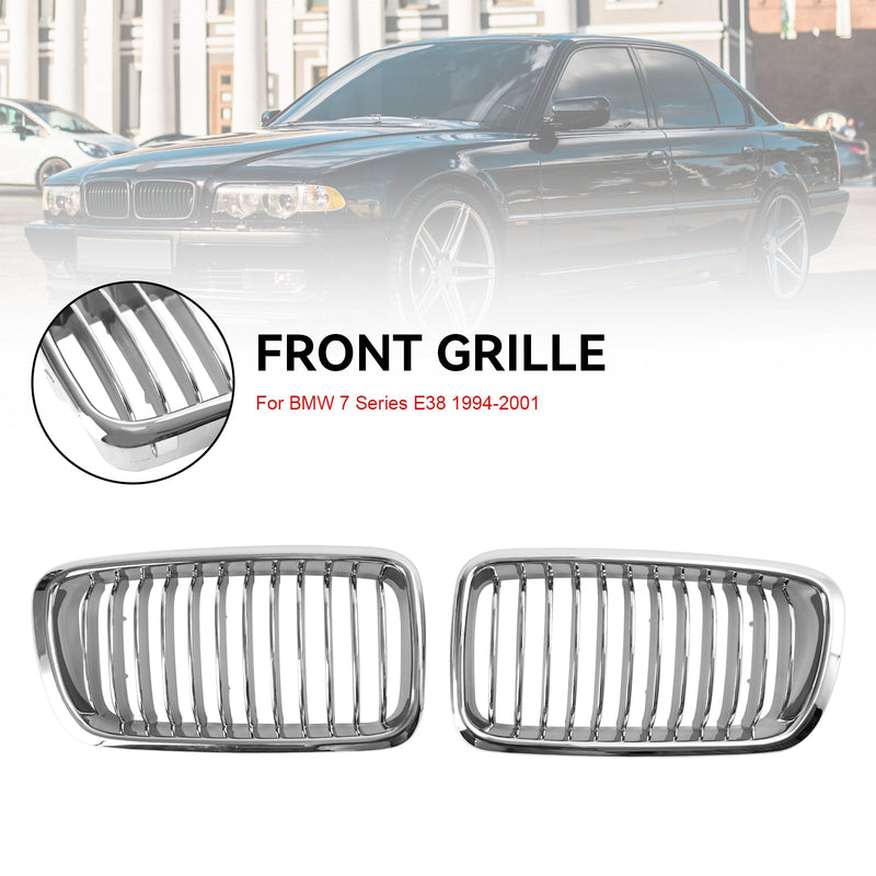 BMW 7 Series E38 1994-2001 2PCS Chrome Front Kidney Grill Grille