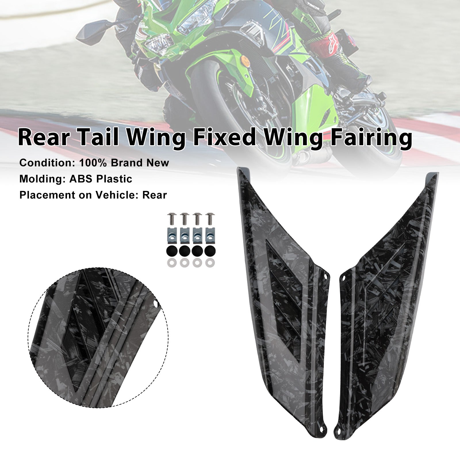 2023-2025 Kawasaki NINJA ZX-4R ZX-4RR Rear Tail Wing Fixed Wing Fairing