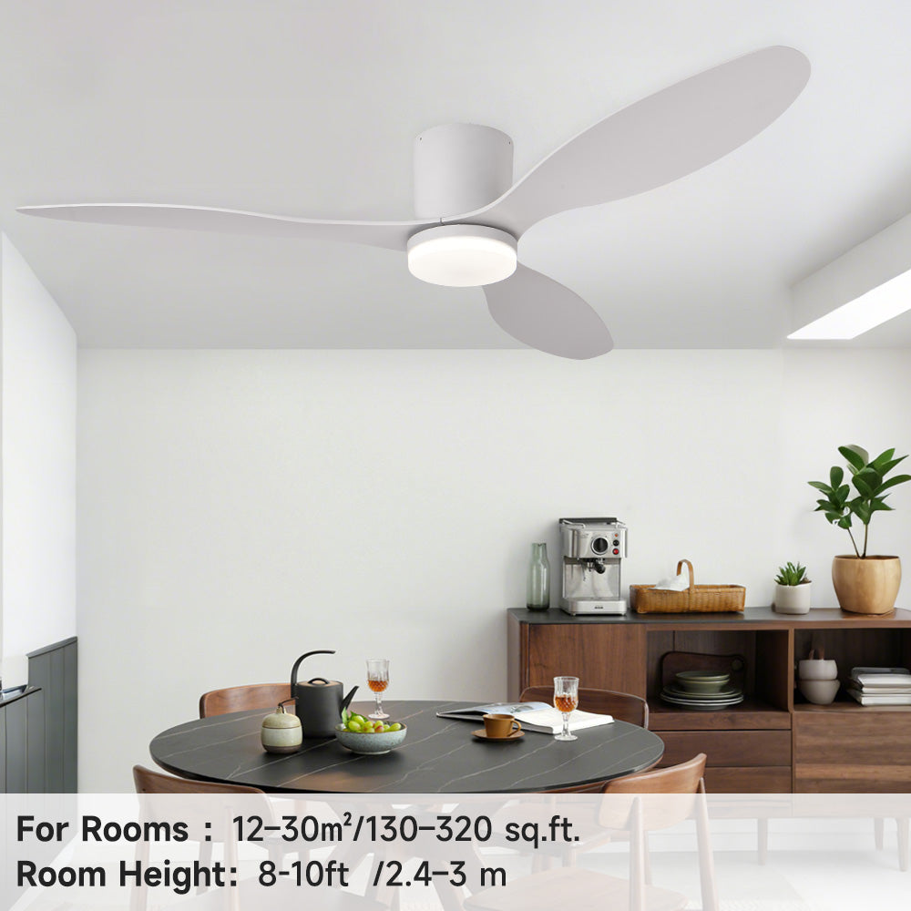 52" Profile Ceiling Fans with Lights Remote/App Control Dimmable LED DC Motor