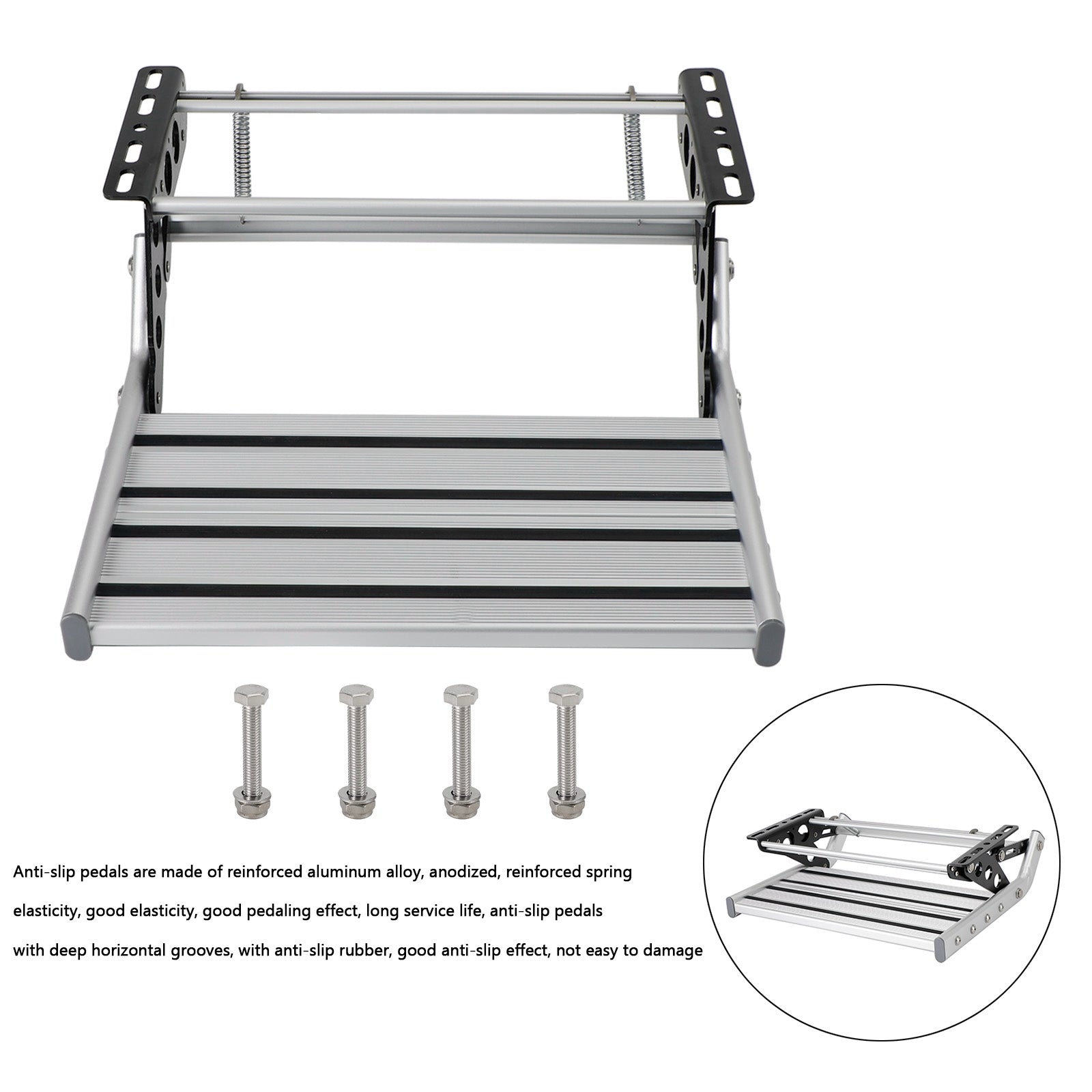 Aluminum Manual Pull Out Drop Down Folding Step Motorhome RV Campervan Caravan