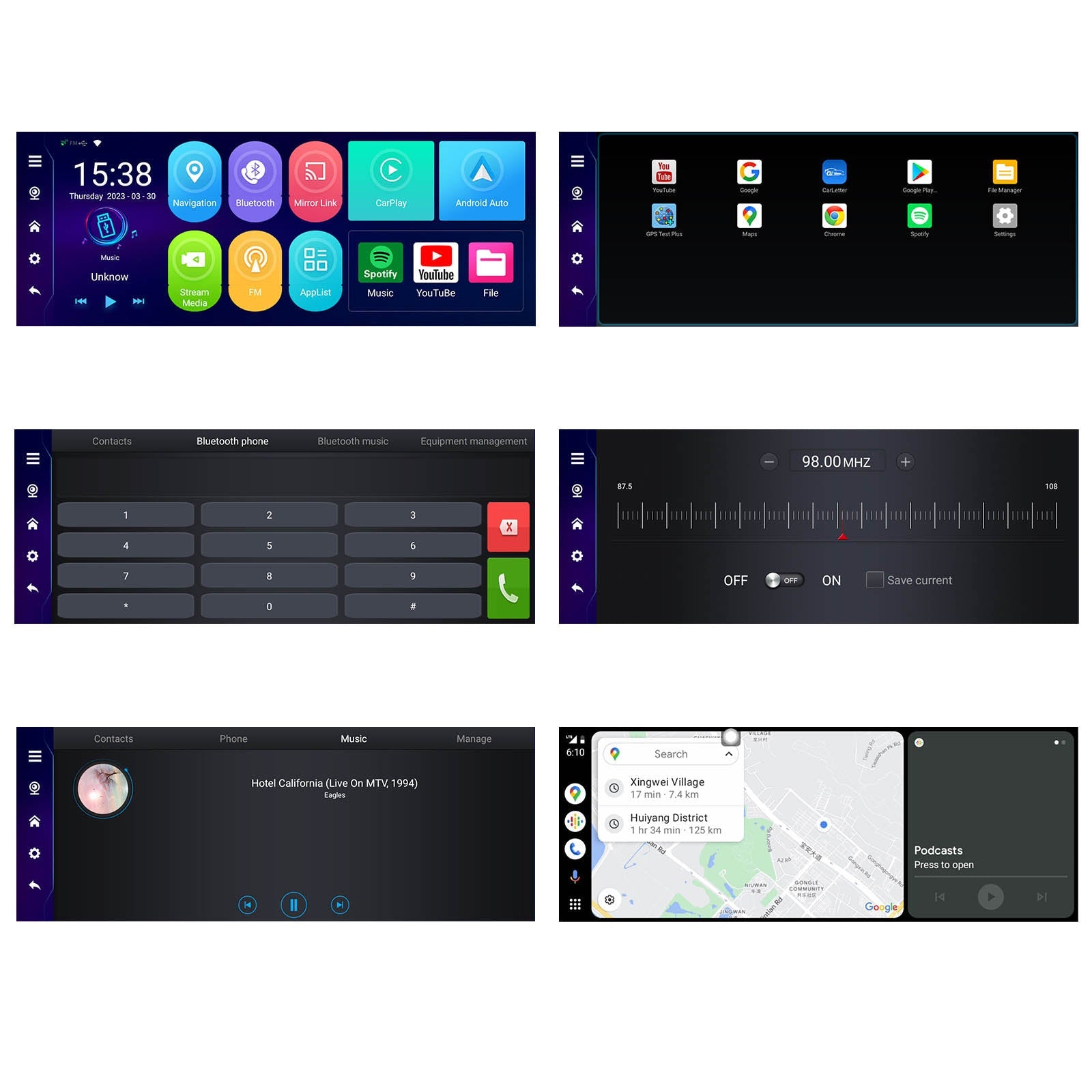 10.26" Portable Bluetooth Car Navigation Carplay Wireless Car Radio + AHD Camera