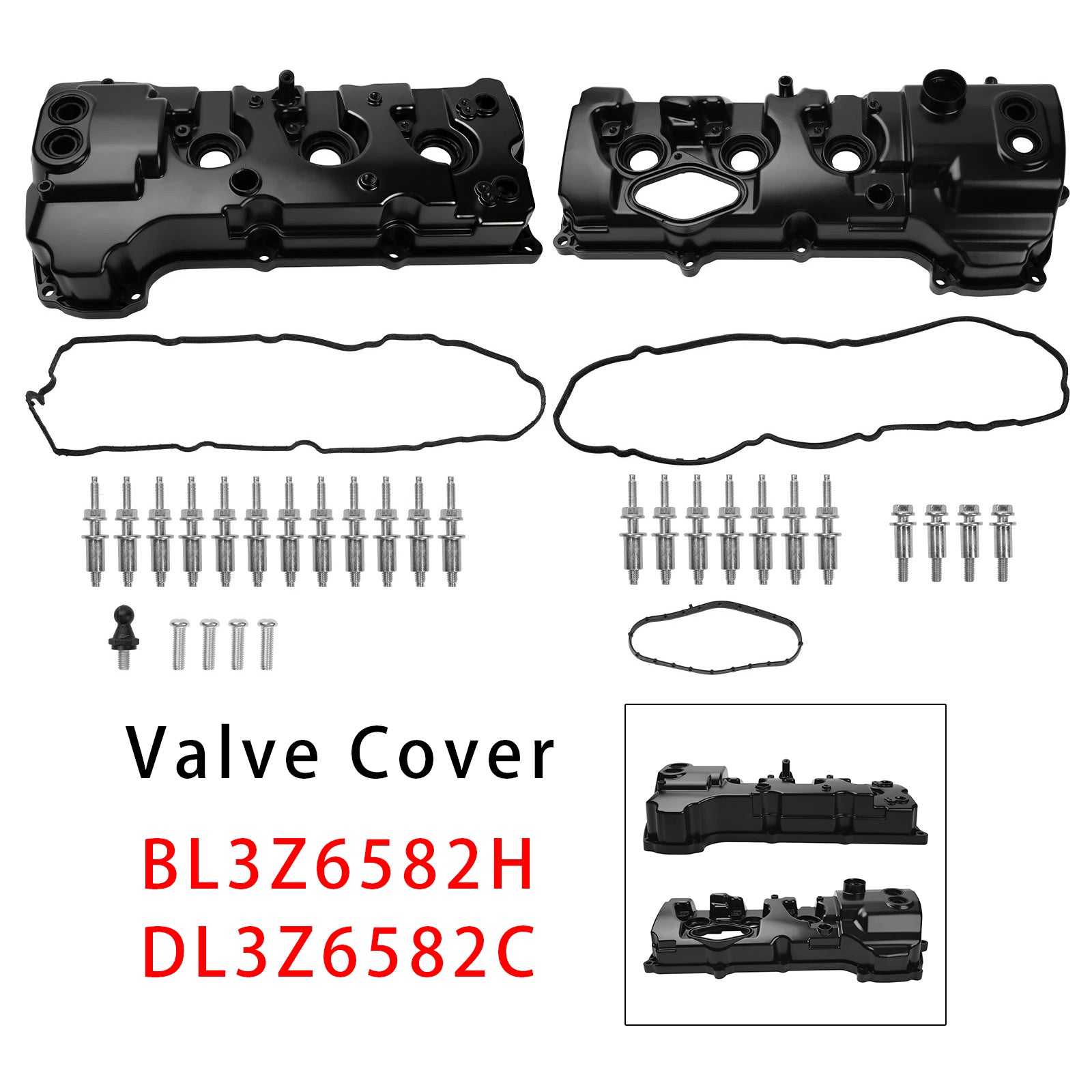 DL3Z6582C Left+Right Pair Valve Covers For 2015-2023 Ford Transit-350/350 HD 3.5L V6 BL3Z6582H