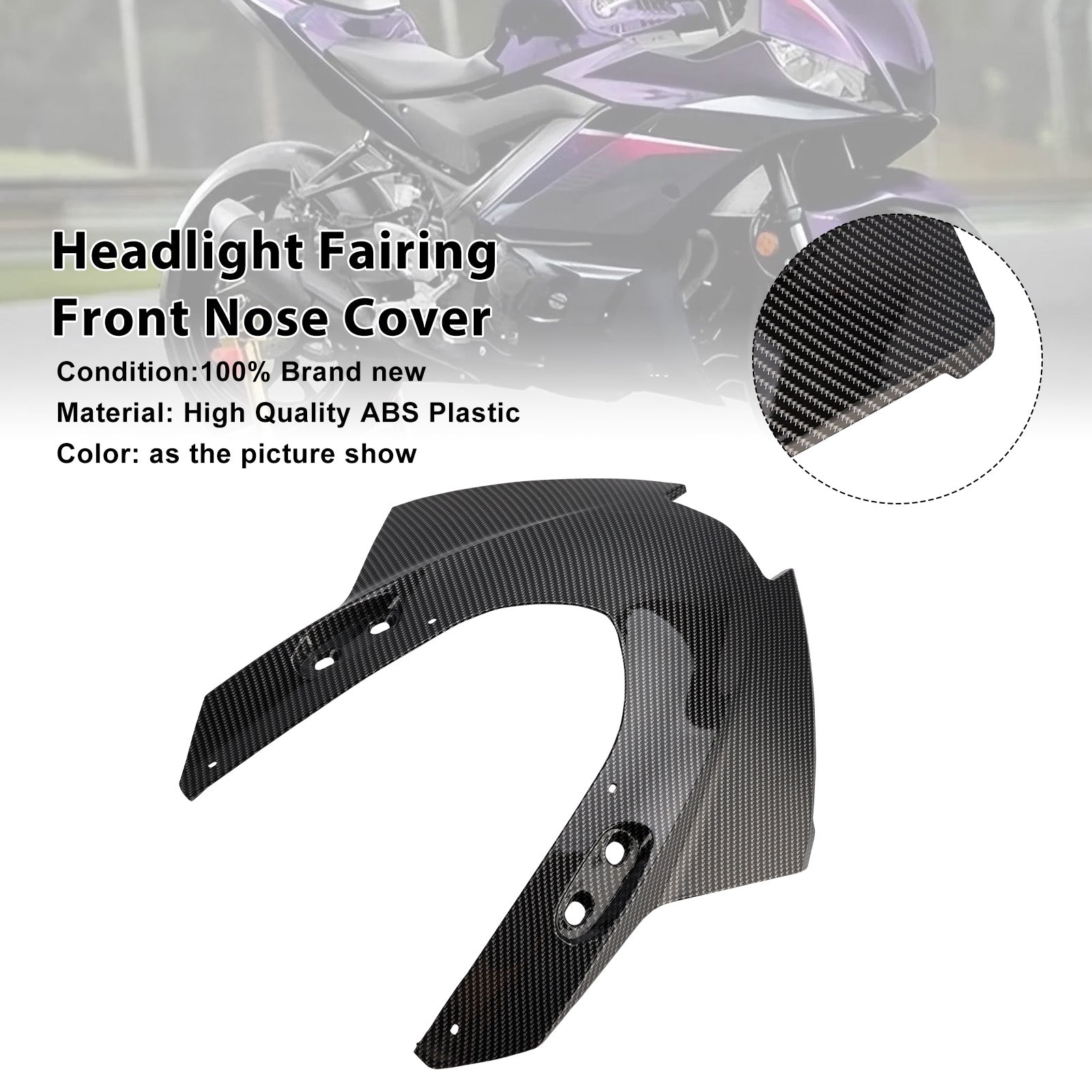 2025-2026 Yamaha YZF-R3 R25 Headlight Fairing Front Nose Cover
