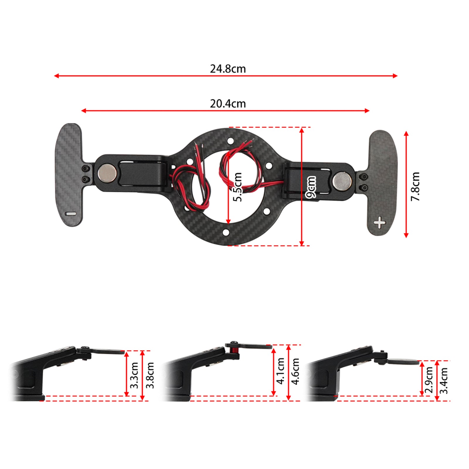 Shift Paddles Racing Game Simulation Steering Wheel Magnetic Paddles with Mount