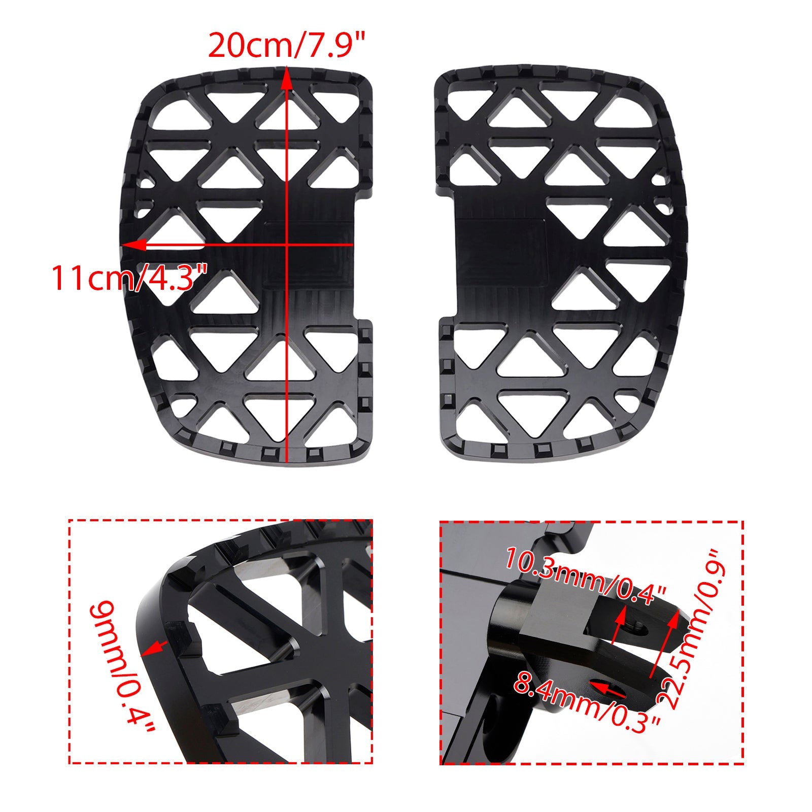 2014-2024 Yamaha BOLT / BOLT R-SPEC / XV950R Front Footrests Foot Pegs