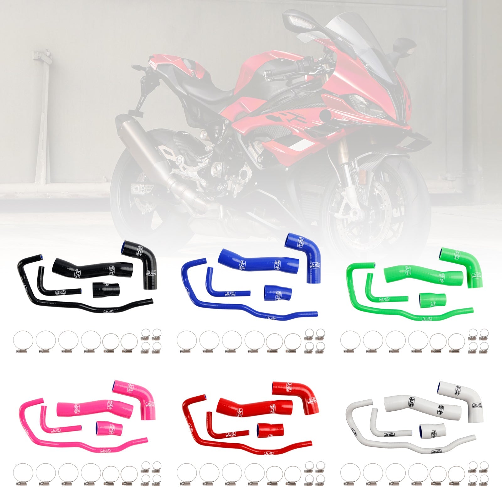Silicone Radiator coolant Hose kit For BMW S1000RR 2019-2023