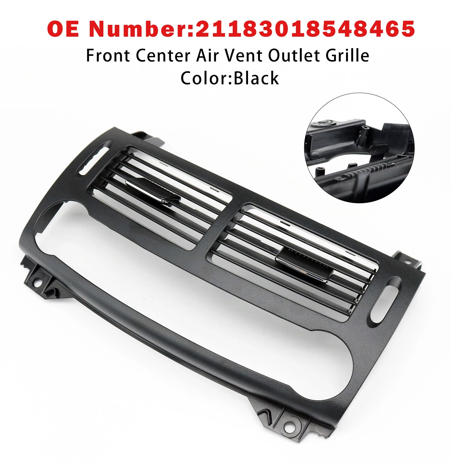 Front Center Air Vent Outlet Grille Black For Benz E Class W211 2003-2008